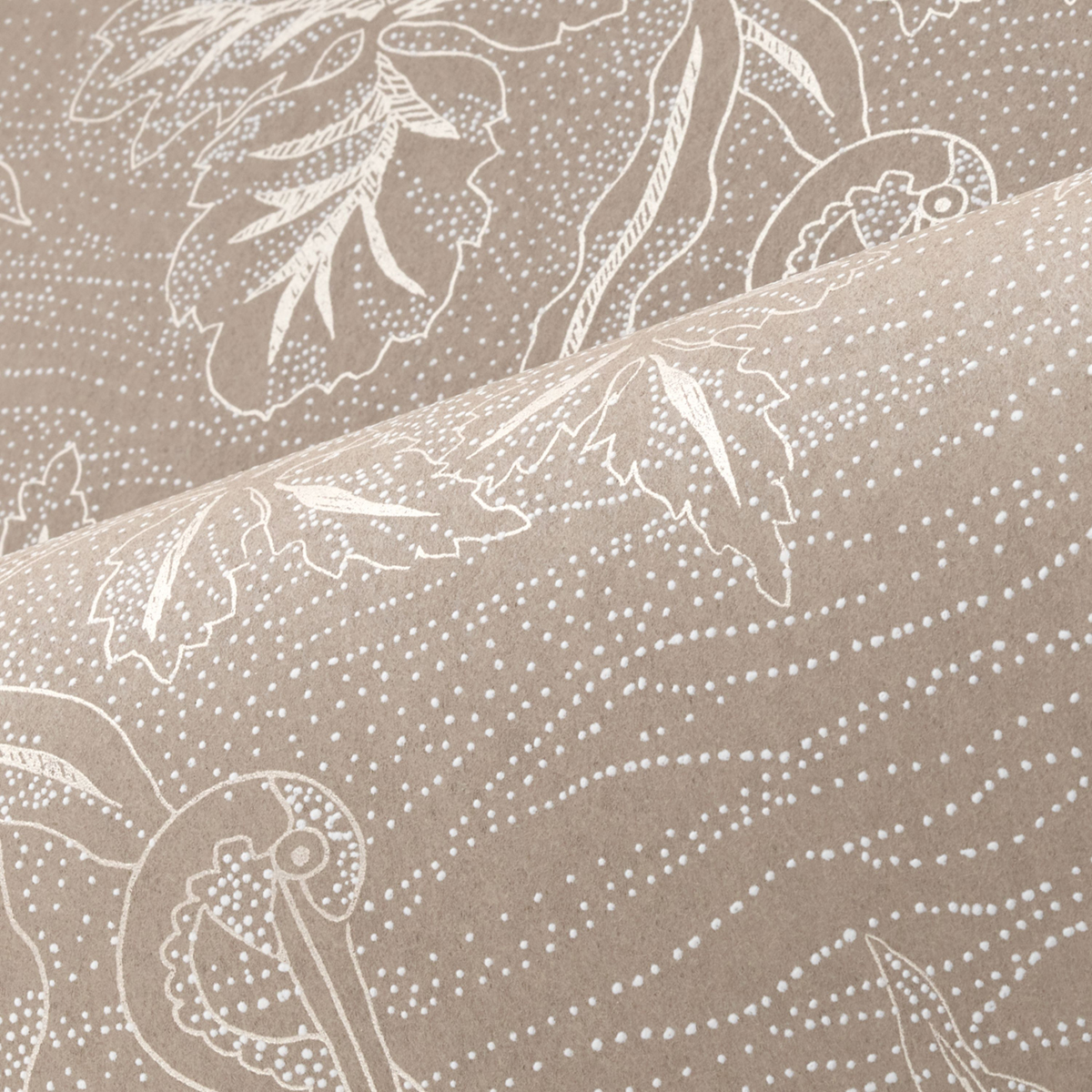Papier peint Oiseau Pois Mirador marron glacé nacré - L'Ile aux Oiseaux de Casamance | Réf. CAS-75891324