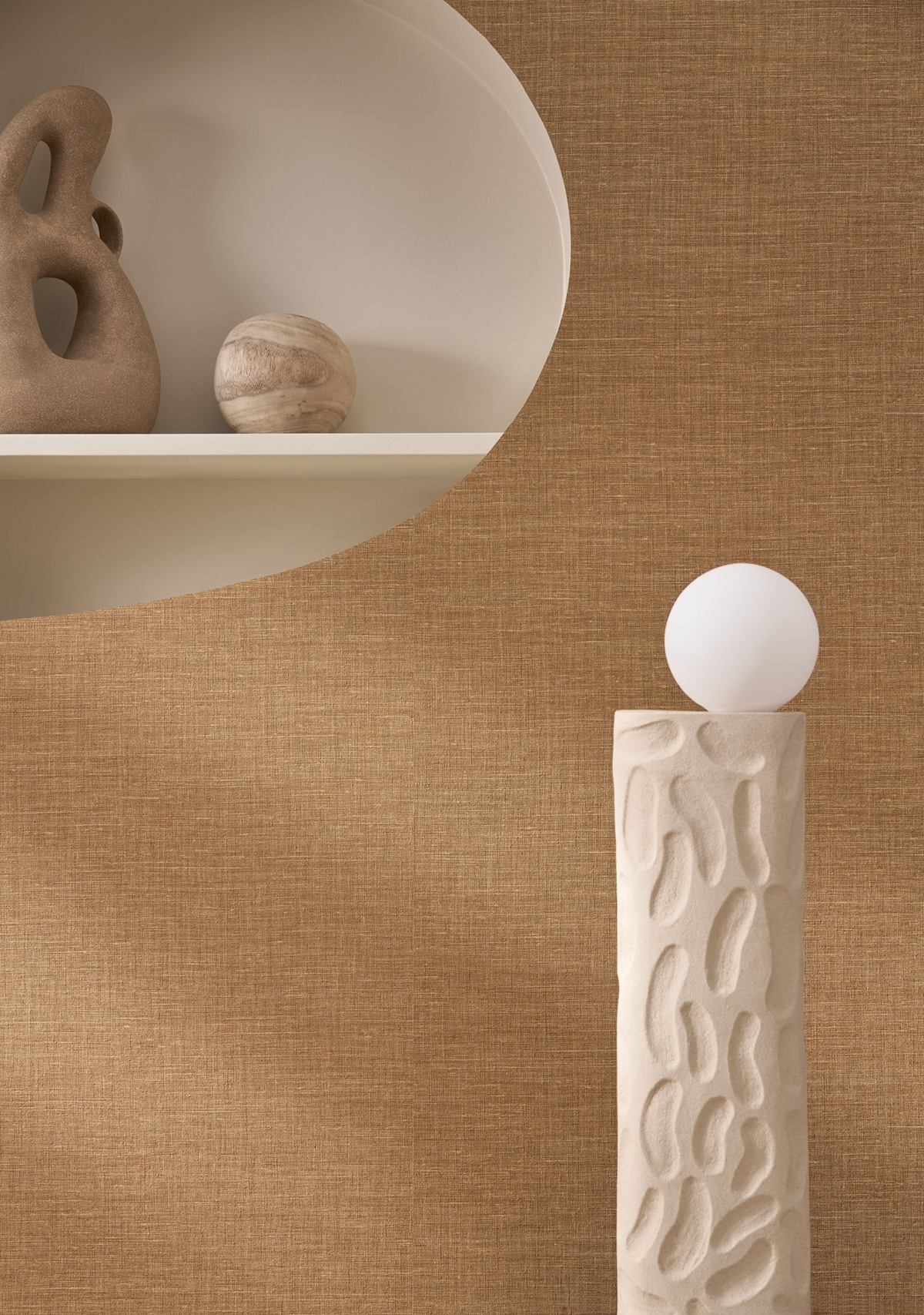 Papier peint Lin Shinok fauve - Le Lin 3 de Casamance AMB2 | Réf. CAS-F73819466