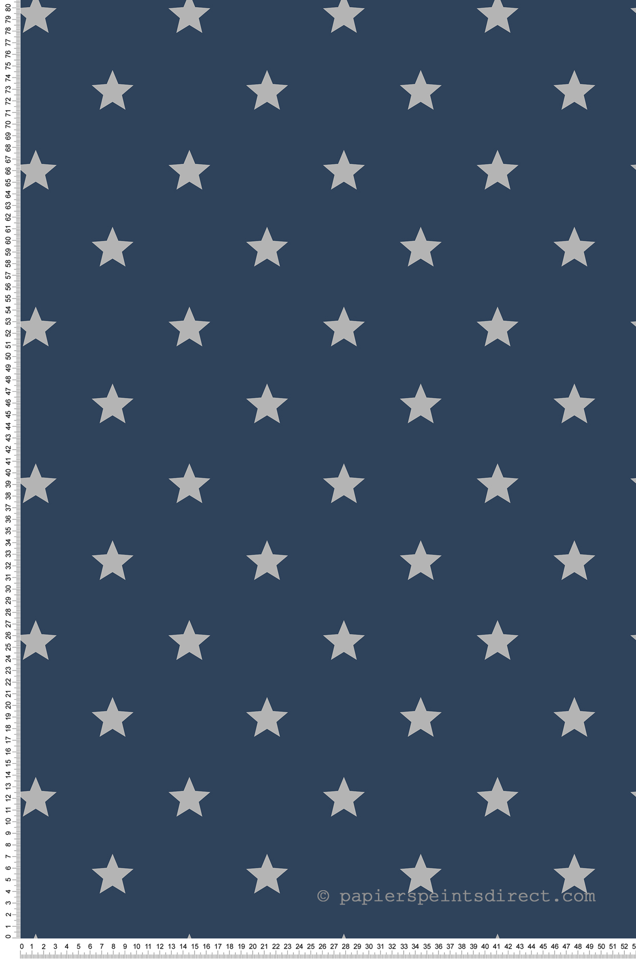 Papier peint Étoile Uniforme bleu marine argenté - Imagine de Lutèce | Réf. LTC-DL27584