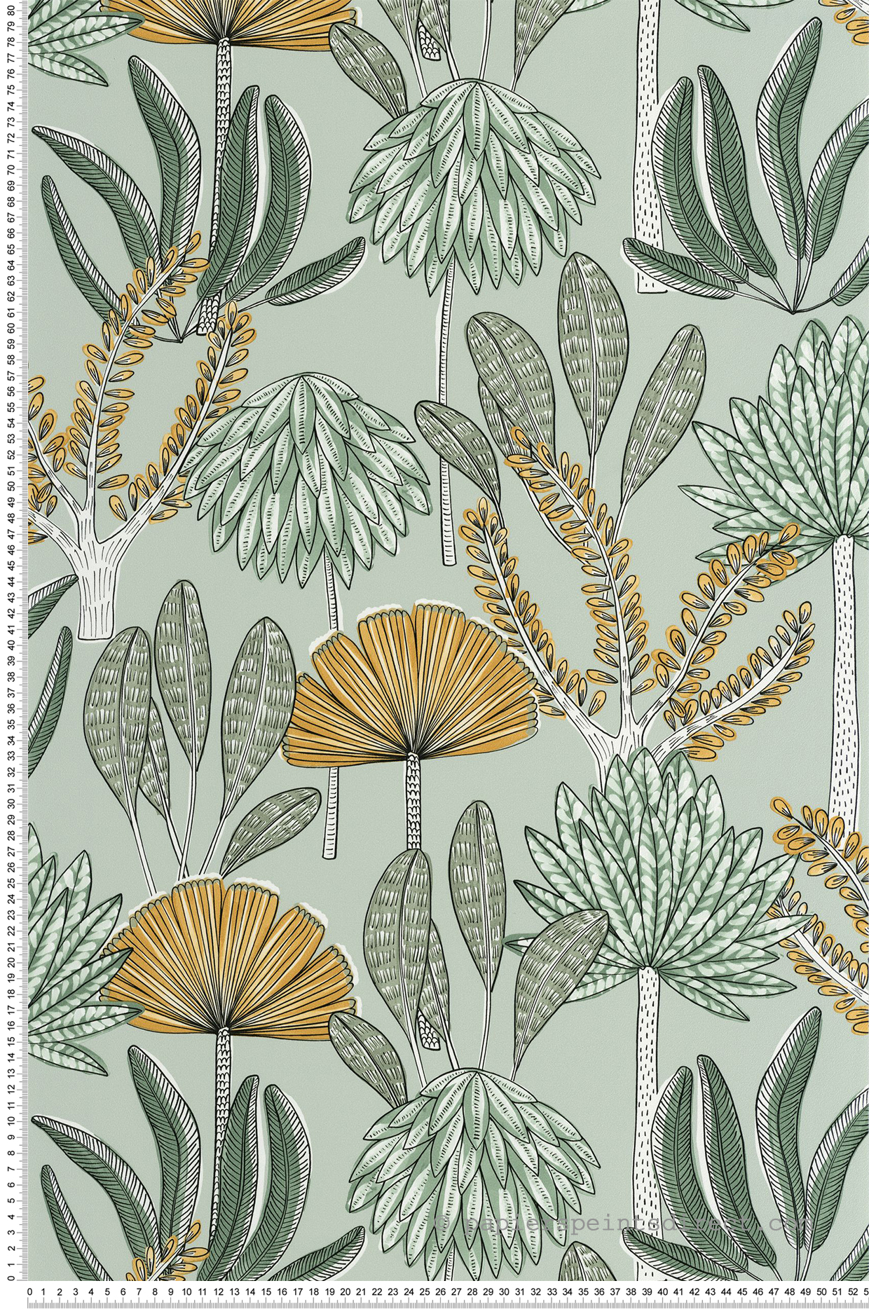 Papier peint Feuillages Jungle Bali vert d'eau - Stay Wild de Casélio | Réf. WILD104937793