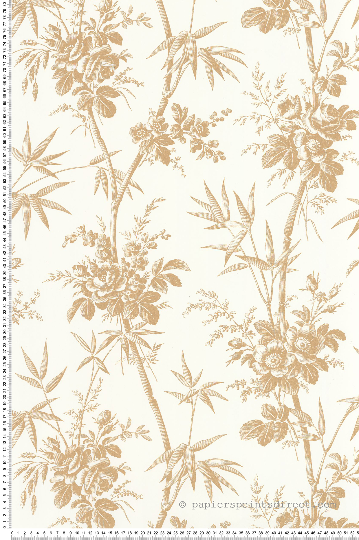 Papier peint Fleurs Flânerie beige - Les Belles Toiles De Jouy 2 de Casadéco | Réf. BTJD201701303