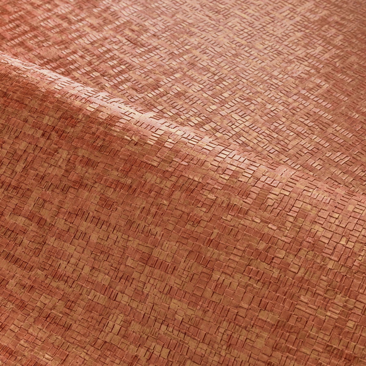 Papier peint Tissage Tessela rouille doré - Métal de Casamance | Réf. CAS-75043578