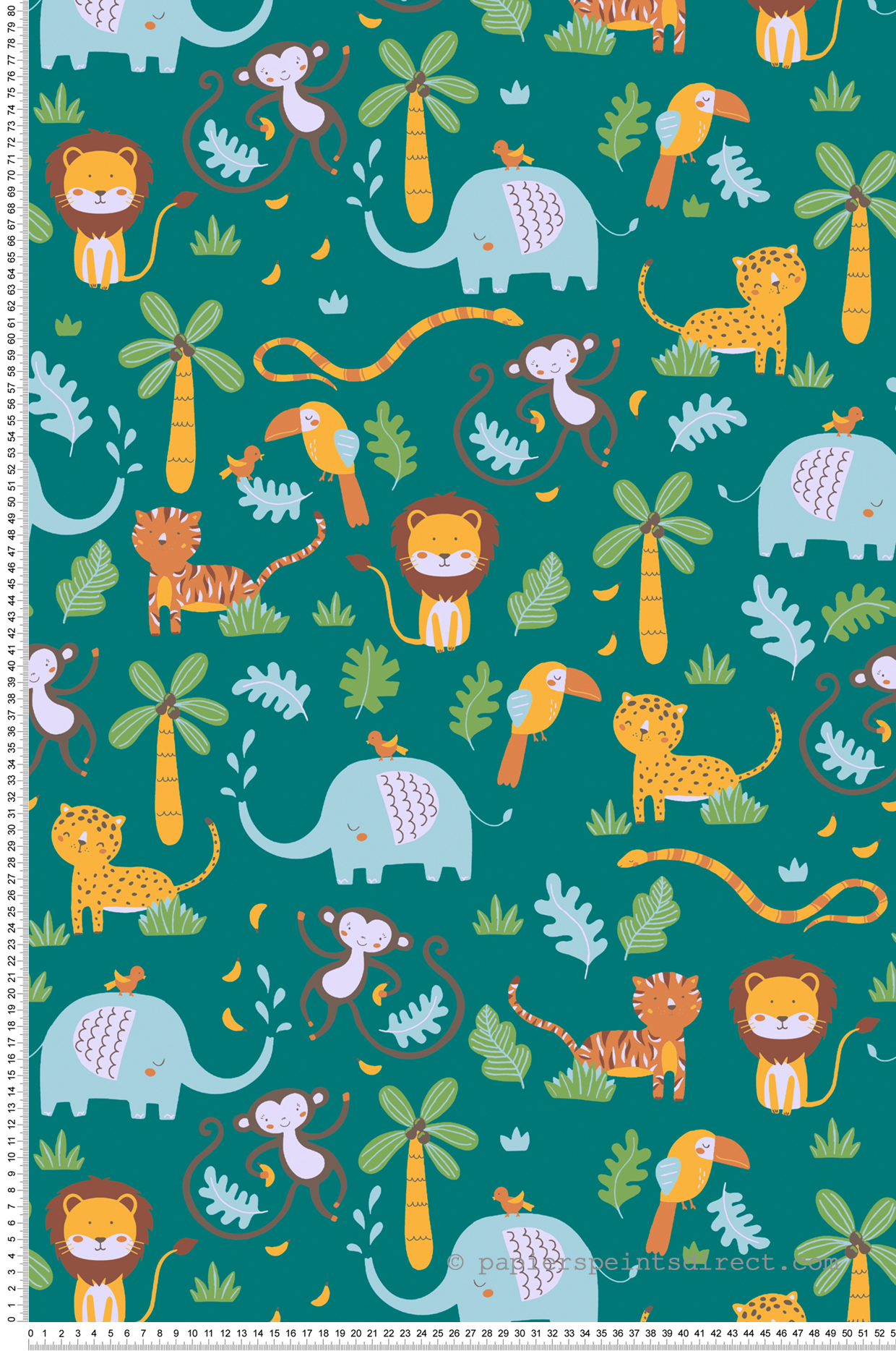 Papier peint enfant Animaux Jungle vert - Little Love d'A.S. Création | Réf. SP15643