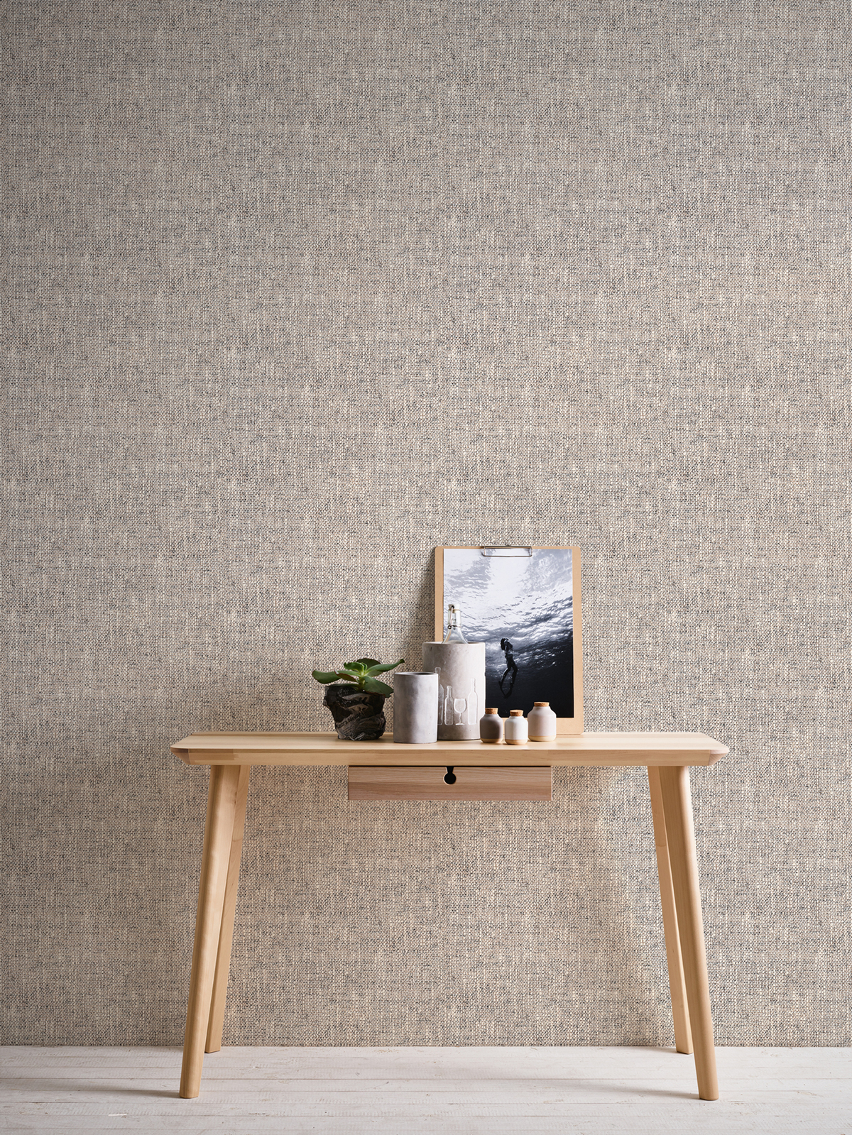 Papier peint Tissage Toile Rustique beige blanc noir - Attractive 2 d'A.S. Création AMB2 | Réf. AS-354419