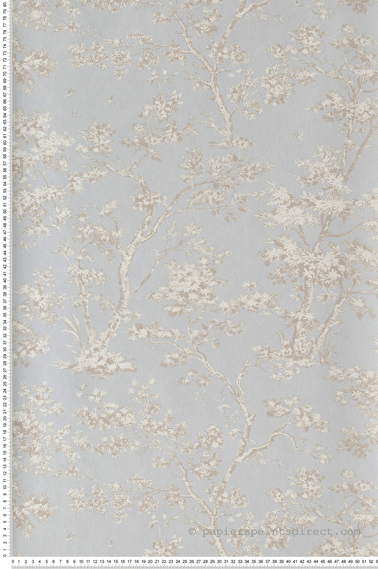 Papier peint Arbre bleu doux - Les Belles Toiles De Jouy 2 de Casadéco | Réf. BTJD81526106