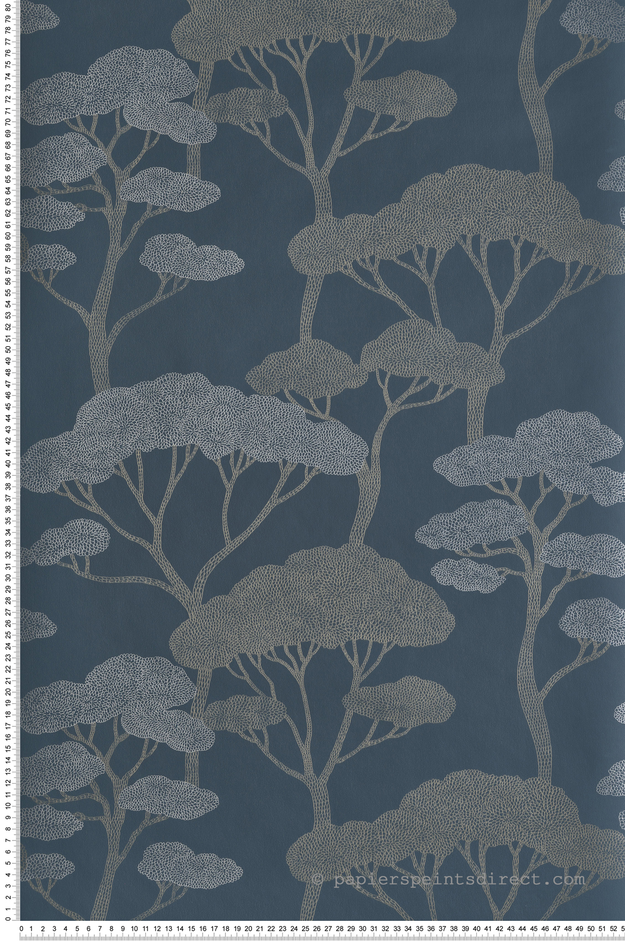 Papier peint Arbre Sweet bleu paon doré - Light de Casélio | Réf. LIG106626010