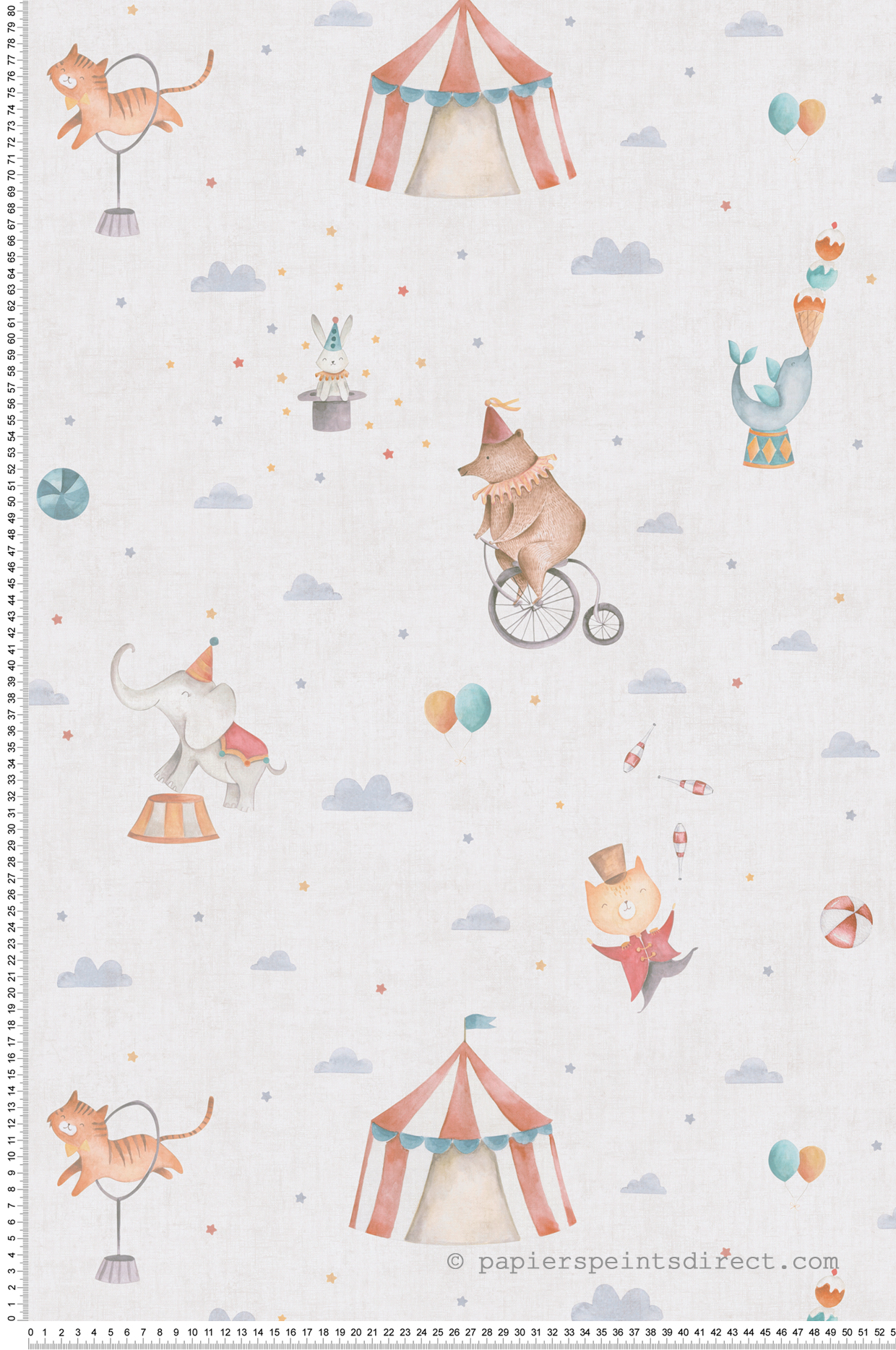 Papier peint Cirque Enfantin multicolore - Lilly & Luis d'A.S. Création | Réf. AS-771481