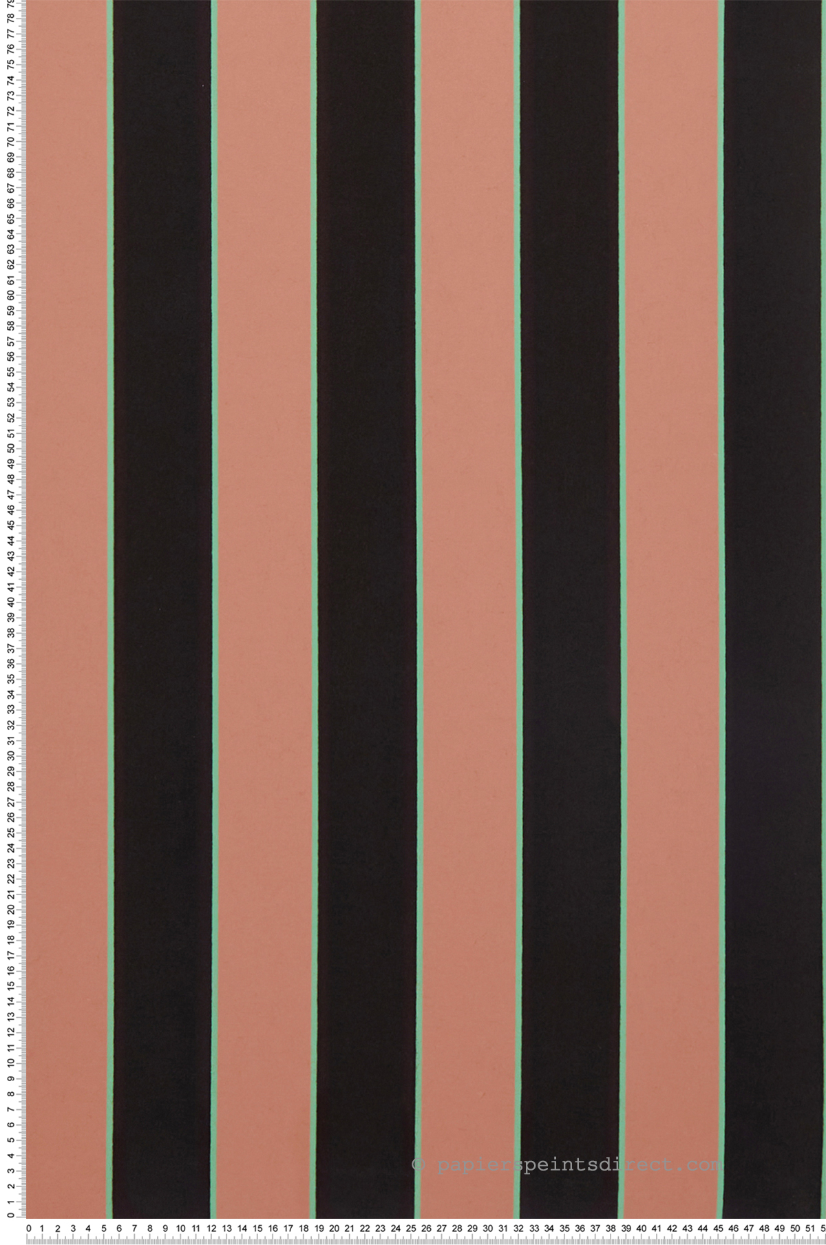 Papier peint Rayure Velours terracotta noir - Regency Stripe d'Osborne & Little | Réf. OSB-W7780-15