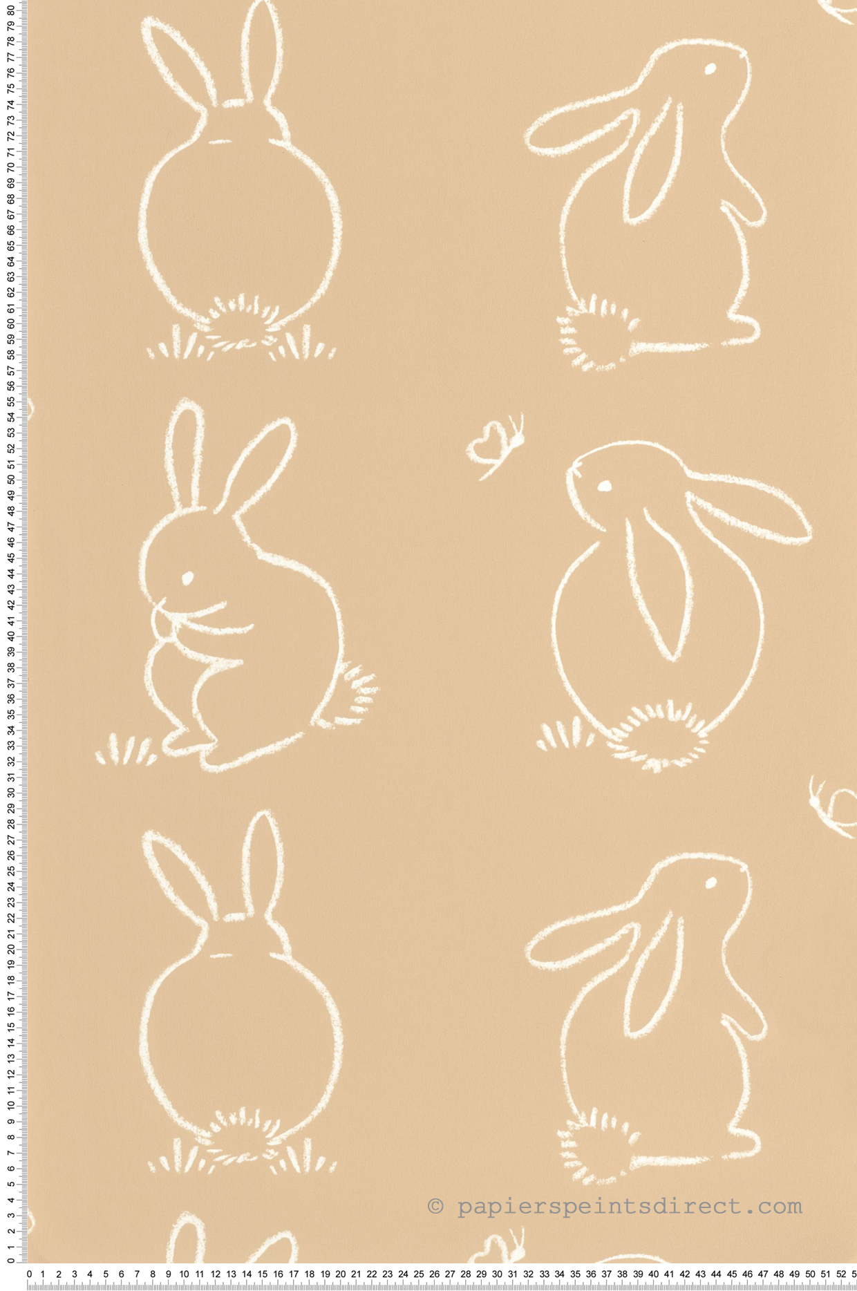 Papier peint Dessin Lapin beige camel - Once Upon A Time de Casadéco | Réf. OUAT88381887