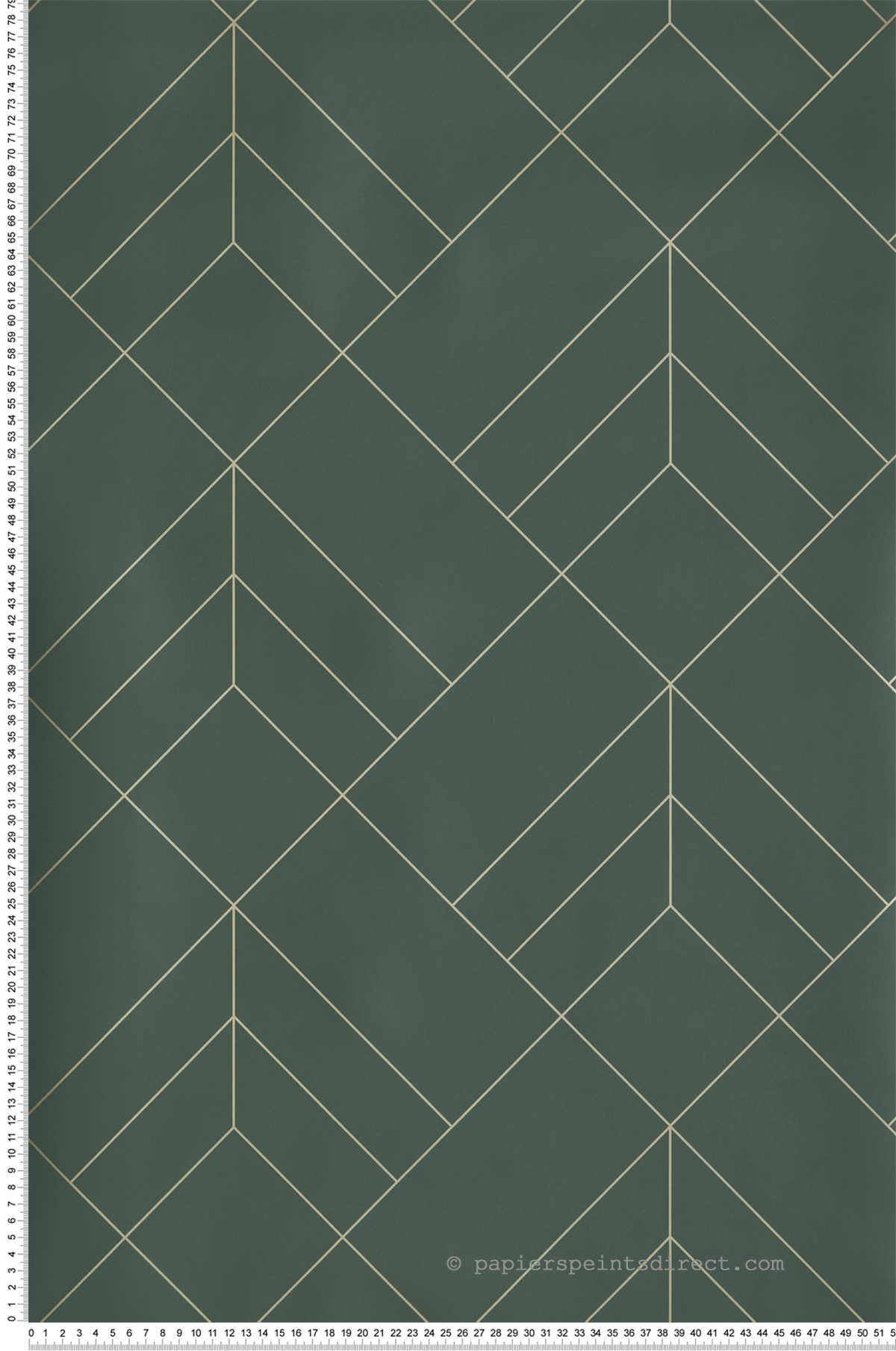Papier peint Tracé Géométrique Sander vert empire doré - Delicatesse de Lutèce | Réf. LTC-FD26550