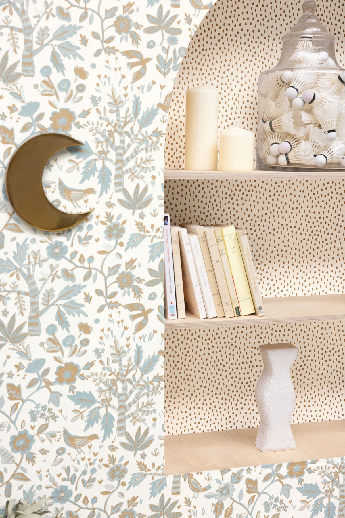 Papier peint Goutte Ondée blanc et or - Bohème de Casélio | Réf. BOM103162057