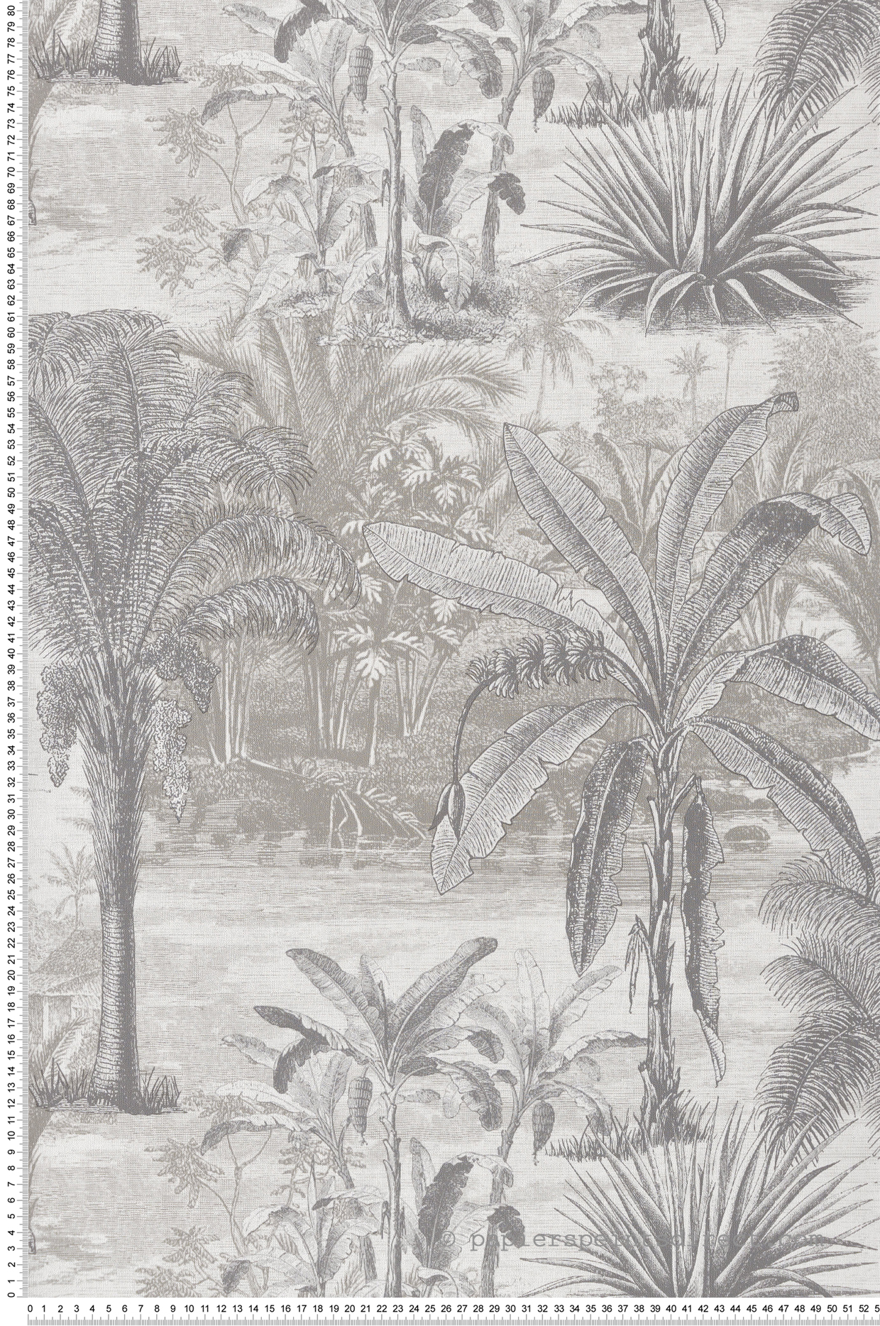 Papier peint Toile Gravure Tropicale grège - Les Essentiels de Lutèce | Réf. LTC-51211509