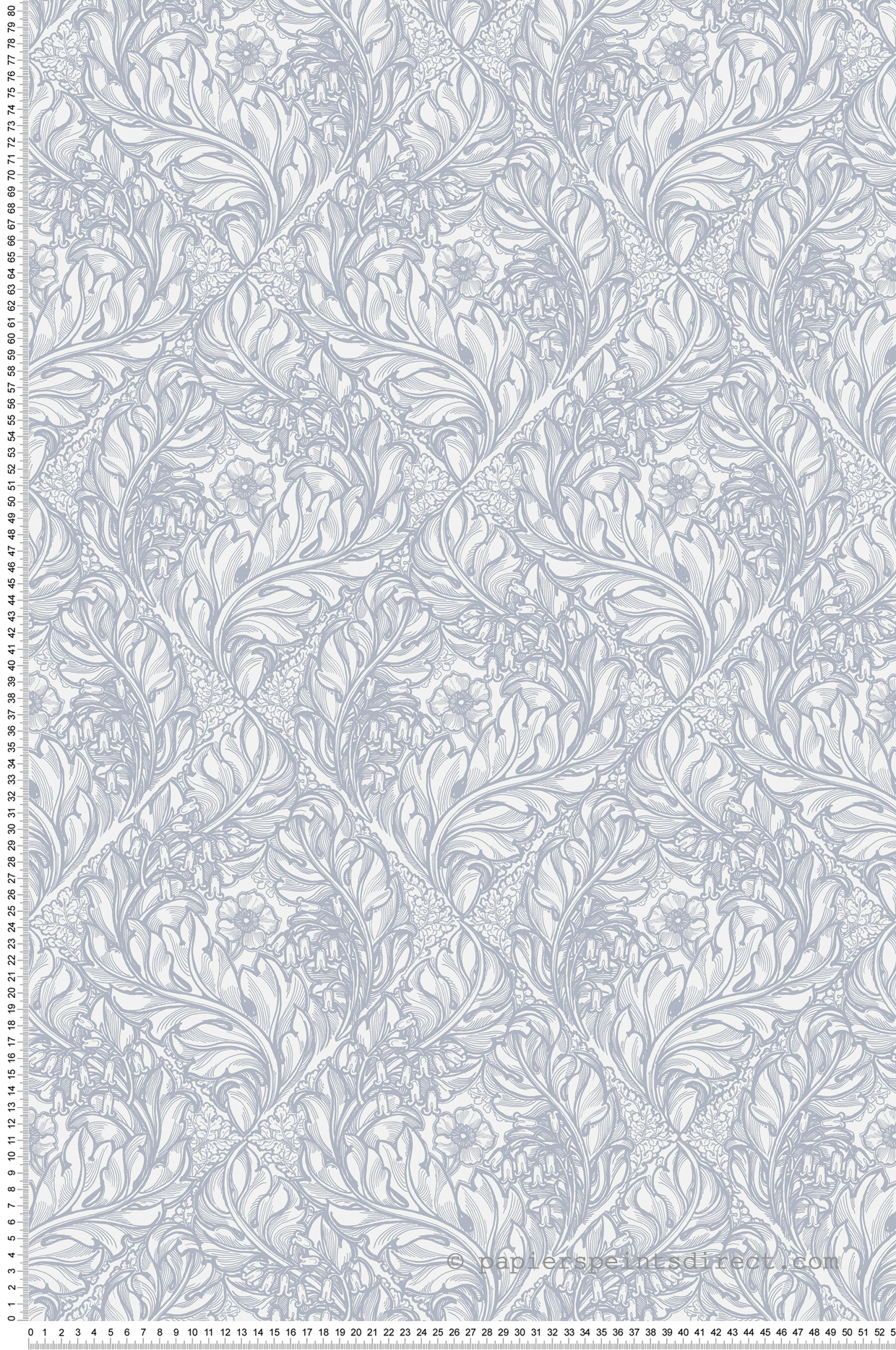 Papier peint Losange Fleuri bleu horizon - The Wall Llewelyn-Bowen de Lutèce | Réf. LTC-LB25101