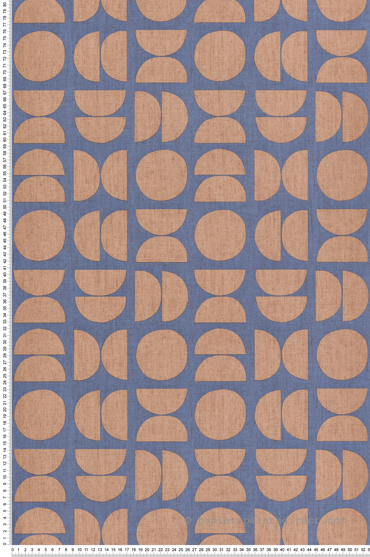 Papier peint Rond Géométrie marron bleu - Seven de Montecolino | Réf. MC-30158