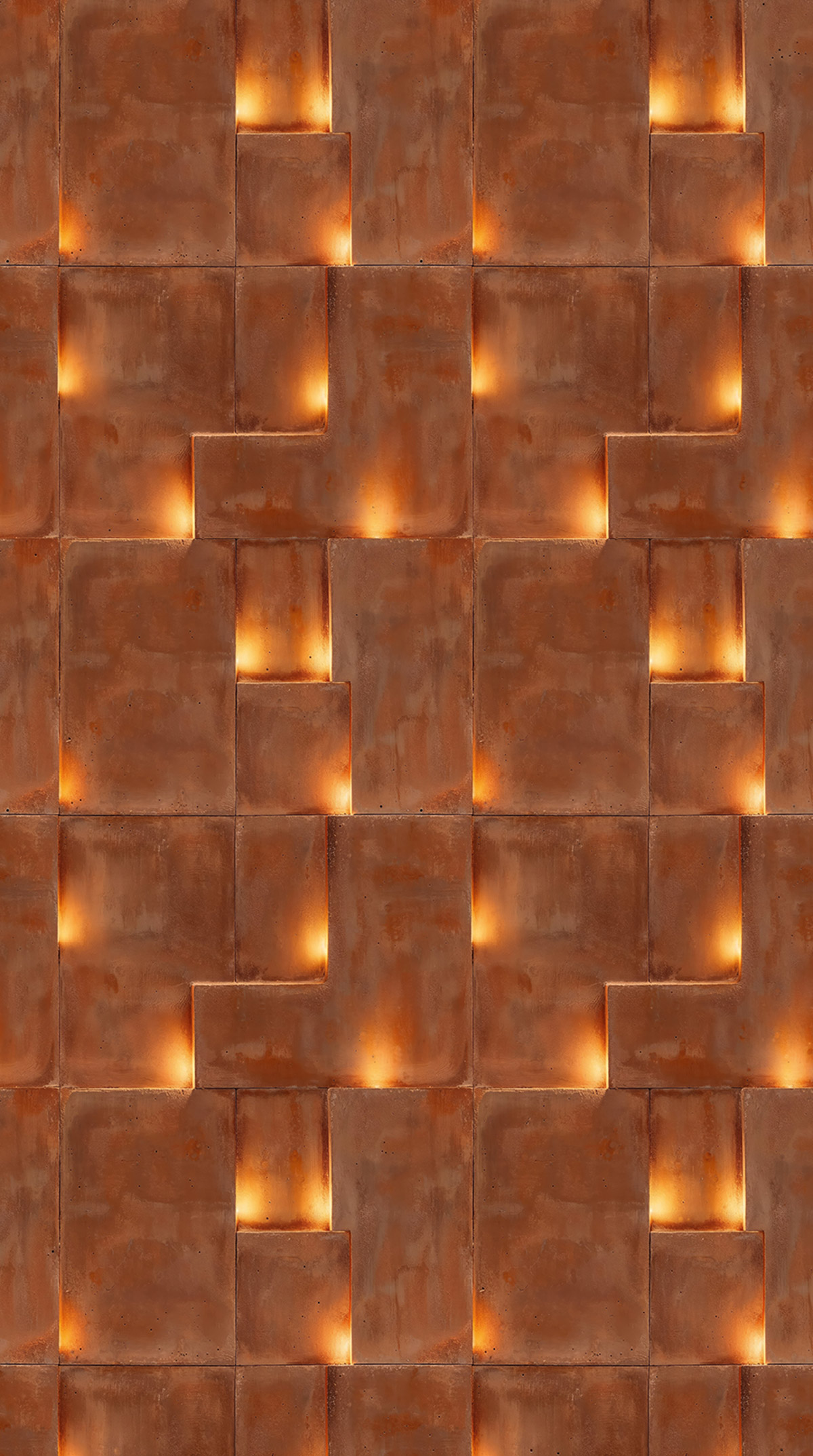 Papier peint panoramique Terre Cuite Amber Glow - Metropolitan Stories 4 Hot Spots d'A.S. Création AMB1| Réf. AS-790159