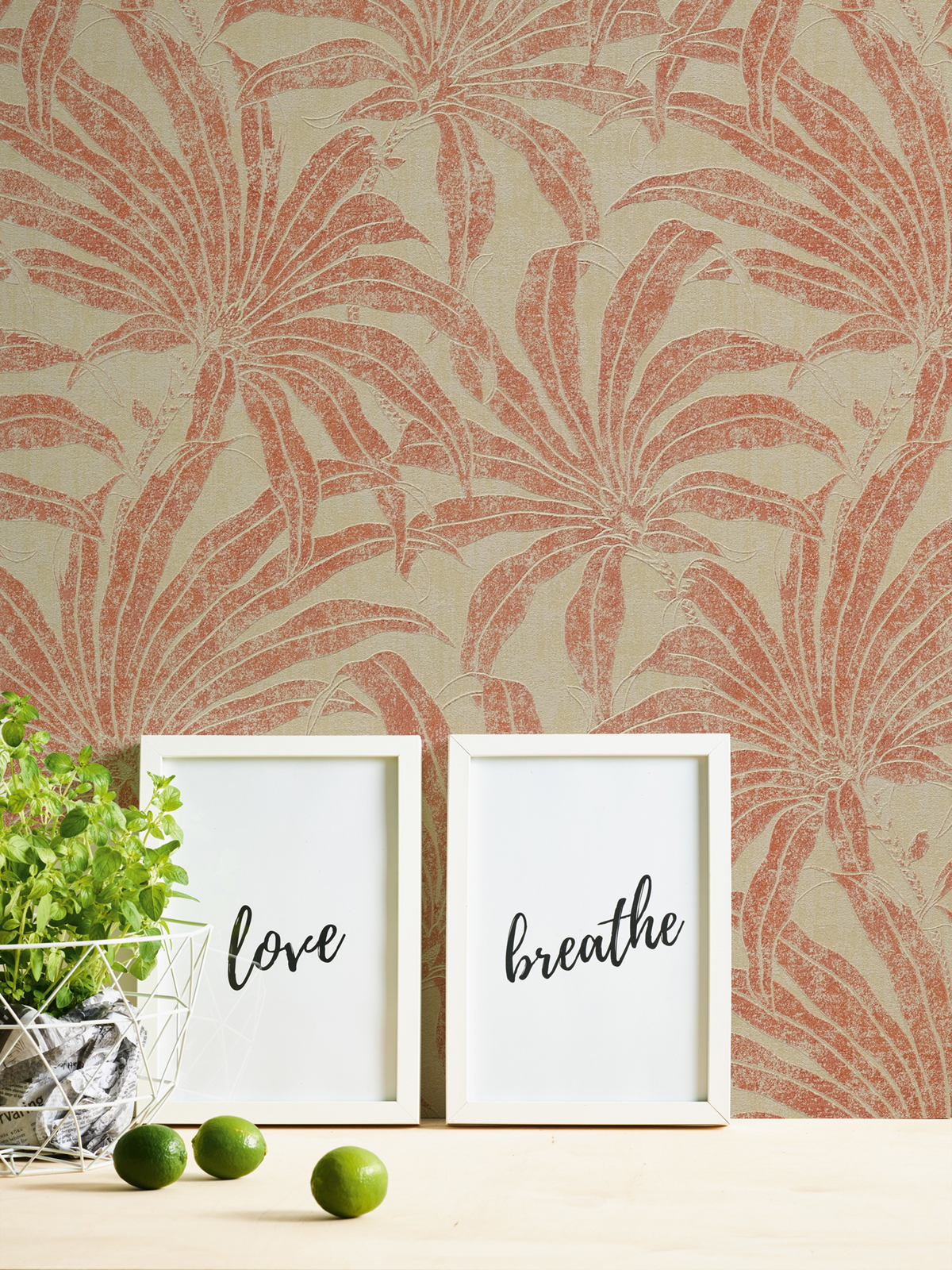 Papier peint Palmier Alizea beige terracotta doré - Jade 2 d'A.S. Création AMB2 | Réf. AS-395013