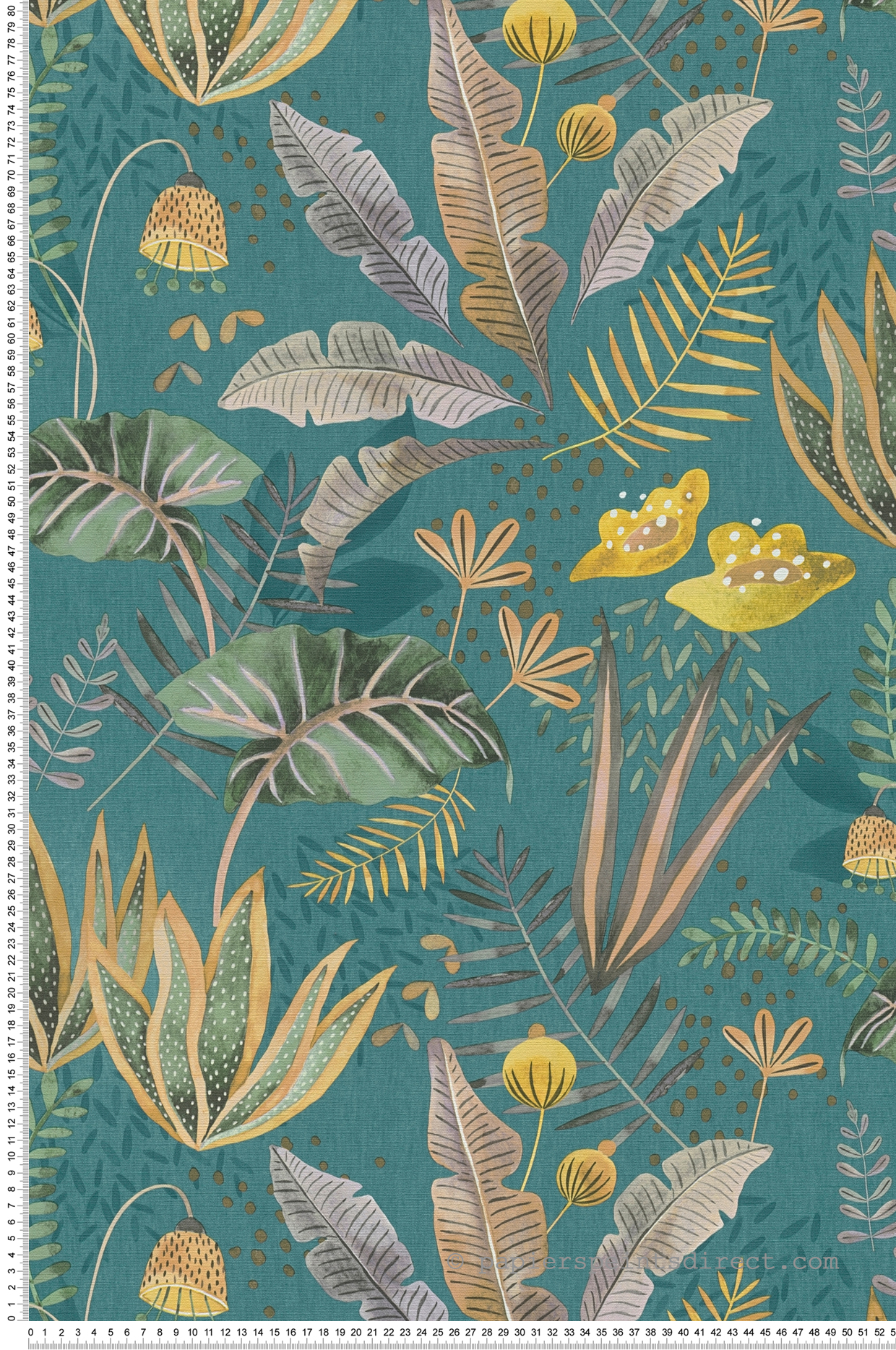 Papier peint Plantes Exotiques Arty Folia bleu canard - Famous Garden d'A.S. Création | Réf. AS-393483