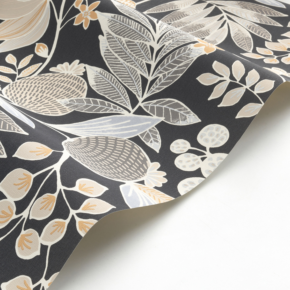 Papier peint Feuillage Palm Springs noir beige - California de Casadéco | Réf. CALF88809696