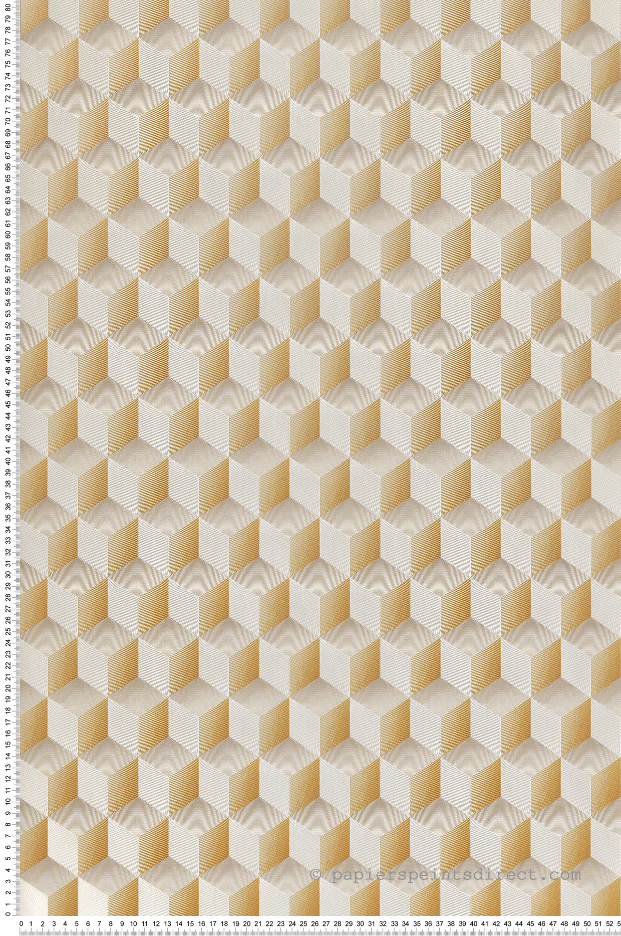 Papier peint Cube Rythm ocre et doré - Perception de Casadéco | Réf. PERP86472420