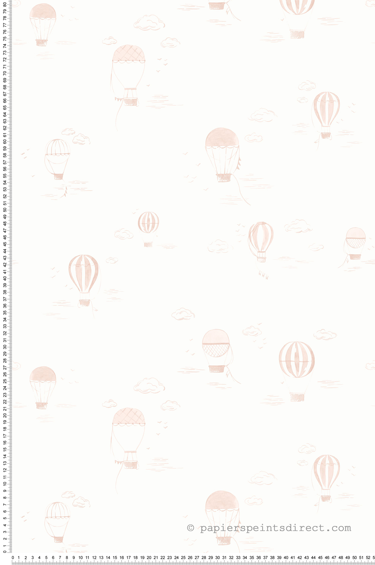 Papier peint Montgolfière Balloons in the Clouds rose blush - Once Upon A Time 2 de Casadéco | Réf. OUTD200854334