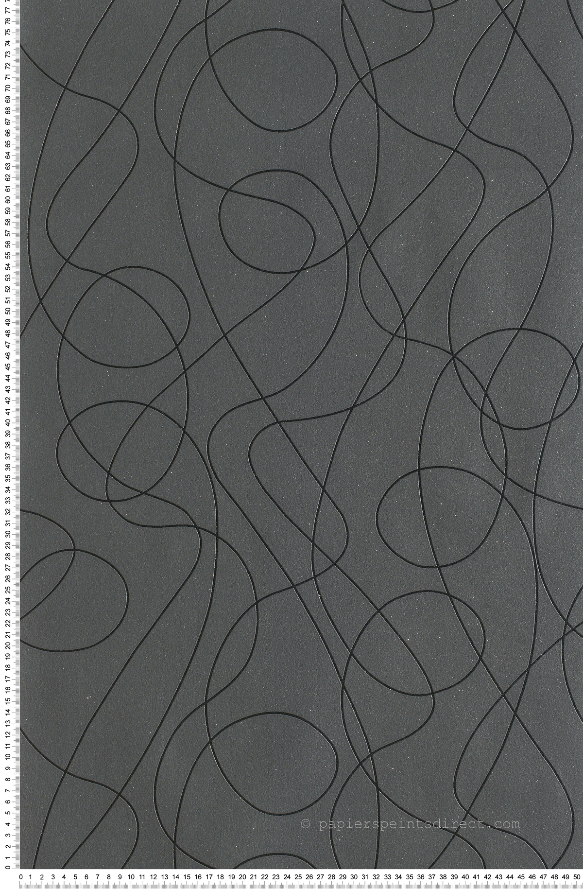 Serpentin à paillettes noir - papier peint AS Création