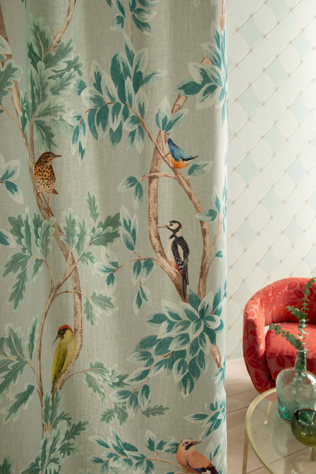 Papier peint Palm House Trellis vert d'eau - Mansfield de Osborne & Little AMB | Réf. OSB-W7451-01