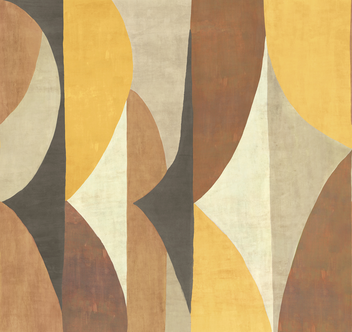 Papier peint panoramique Fresque Arrondie Luana curry - A, B et C H260 - Amani de Masureel | Réf. MAS-DGAMA301X-260