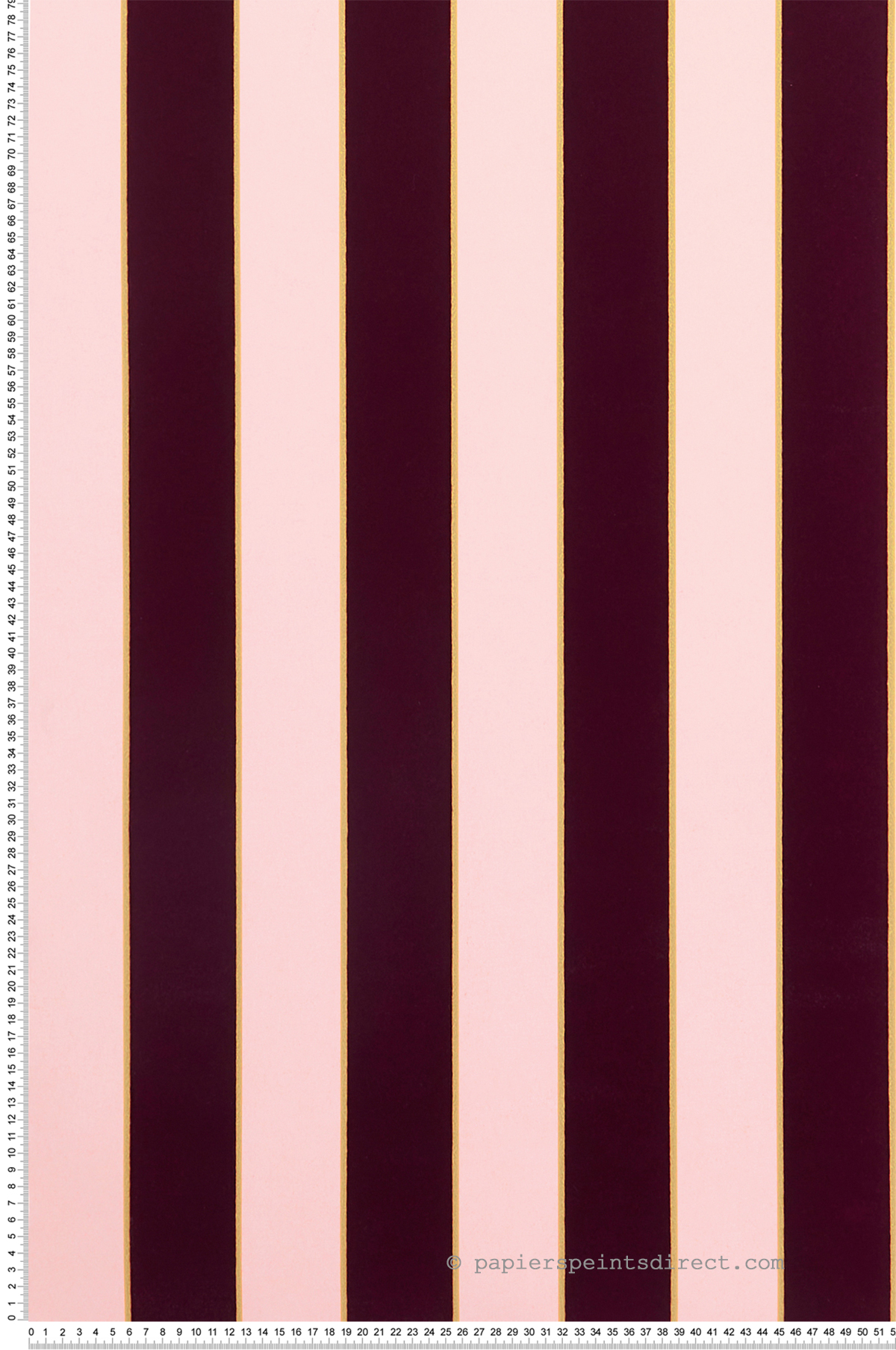 Papier peint Rayure Velours rose bordeaux - Regency Stripe d'Osborne & Little | Réf. OSB-W7780-12