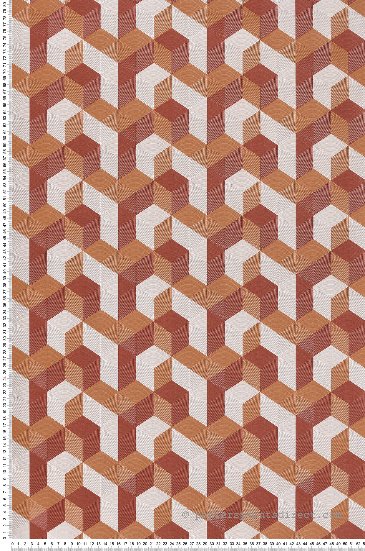 Papier peint Trompe l'oeil Cube rouille et doré - Perception de Casadéco | Réf. PERP86493528