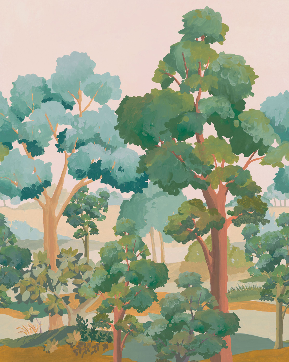 Papier peint panoramique Forêt l'Été Indien vert S 200X250 - Balade de Casélio | Réf. BLD106157705