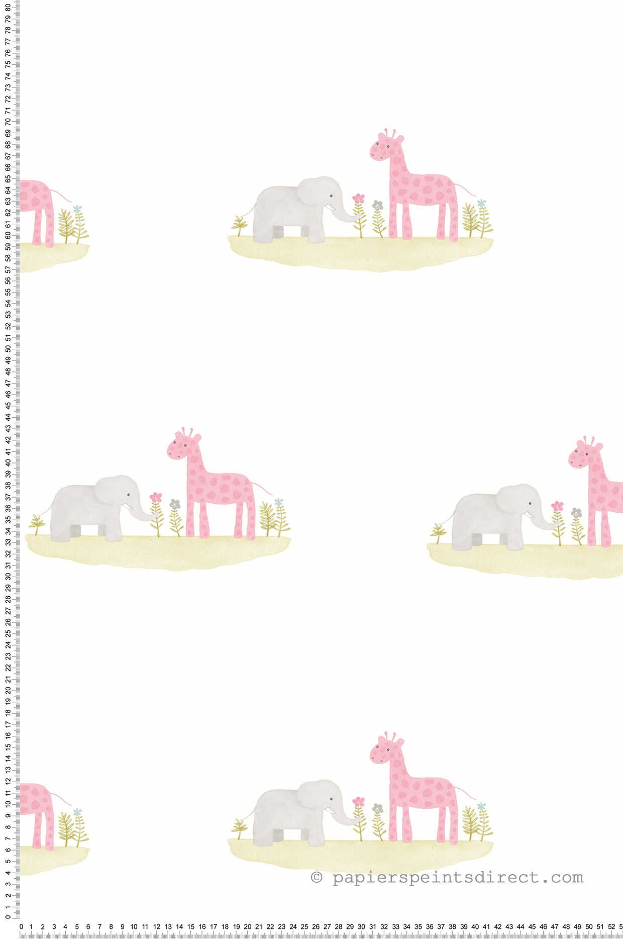 Papier peint Animaux Marius & Candice rose - Rose & Nino de Casadéco | Réf. RONI85534112