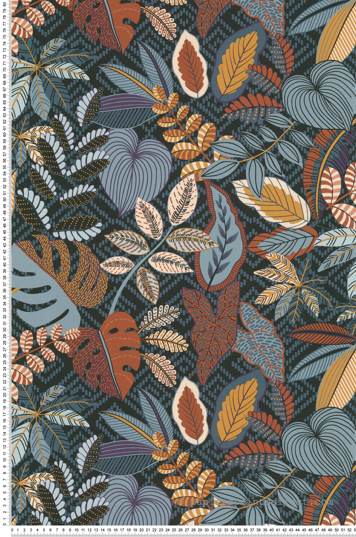 Papier peint Feuillage Monstera bleu terracotta - Séjours & Chambres de Lutèce | Réf. LTC-51224601