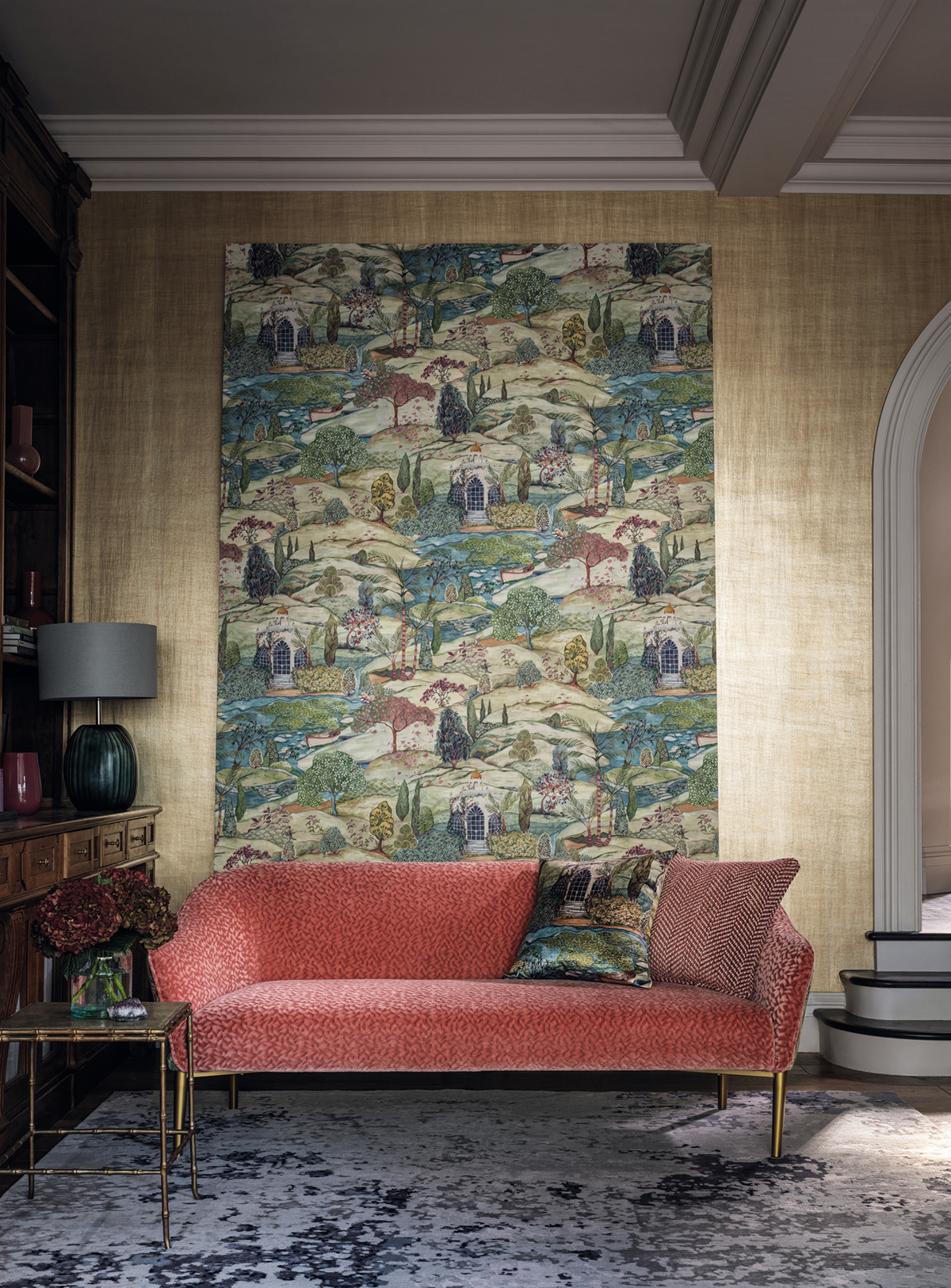 Papier peint Jardin Indien Lodhi vert - Byzance d'Osborne & Little | Réf. OSB-W7900-01