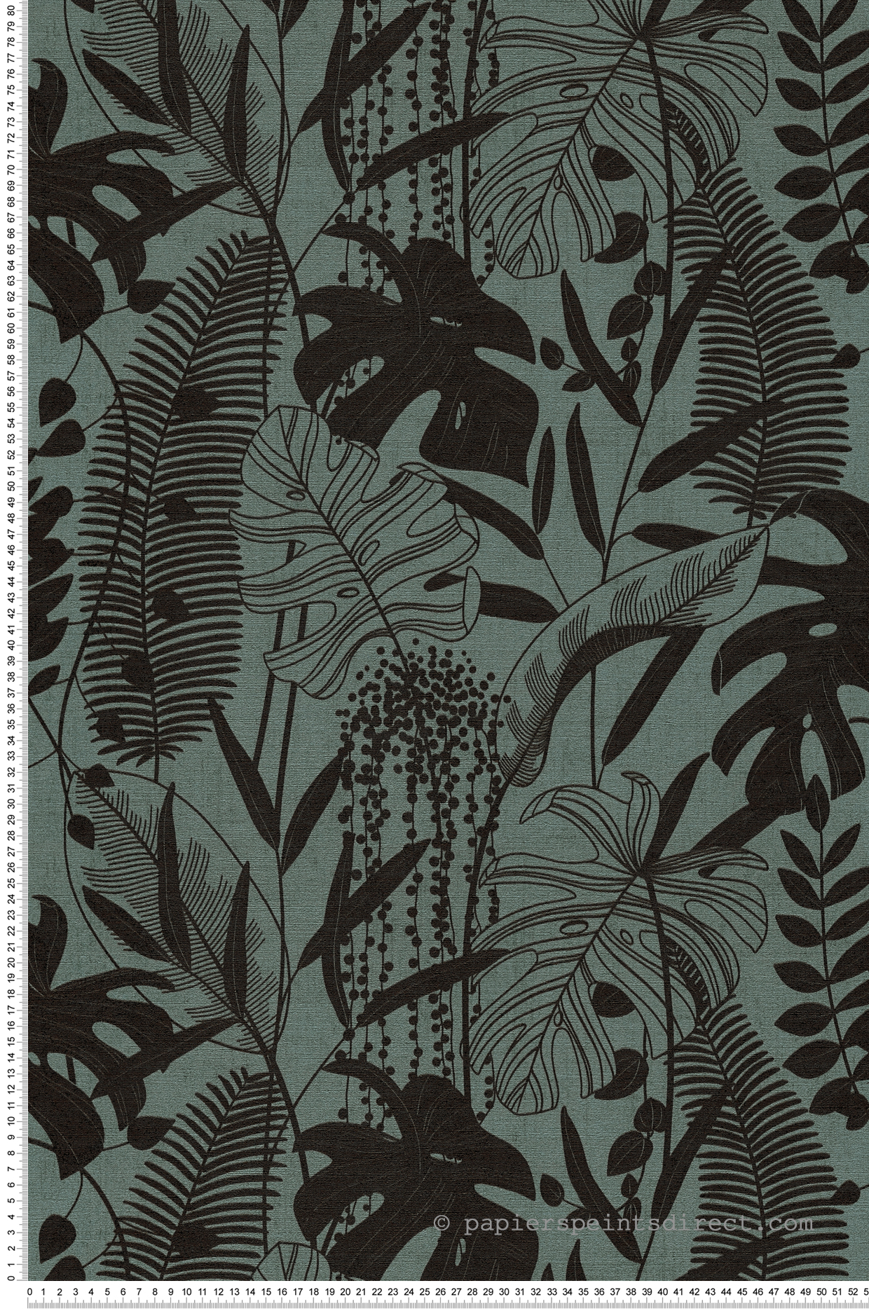 Papier peint Nature Palm Leaves vert canard - Cuba 2 d'A.S. Création | Réf. AS-791644