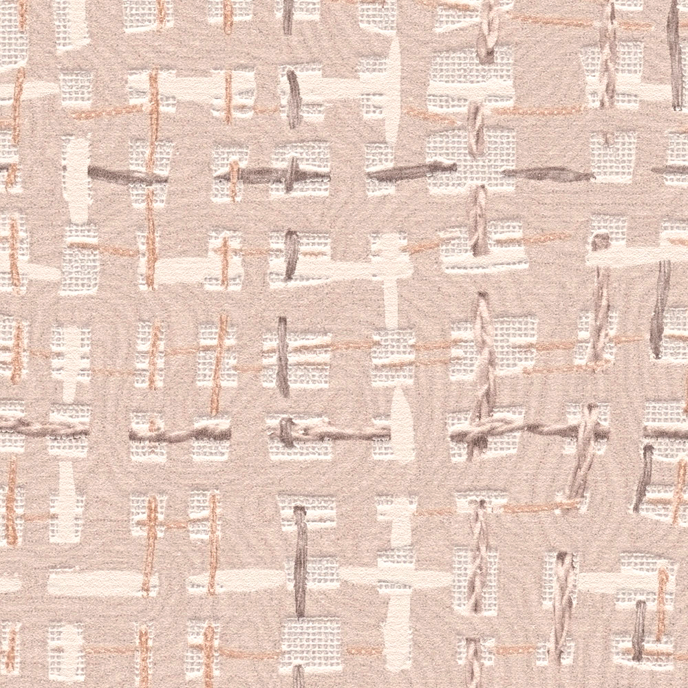 Papier peint Tissage Relief Rabane beige rosé - Abaca de Lutèce AMB2 | Réf. LTC-51232717