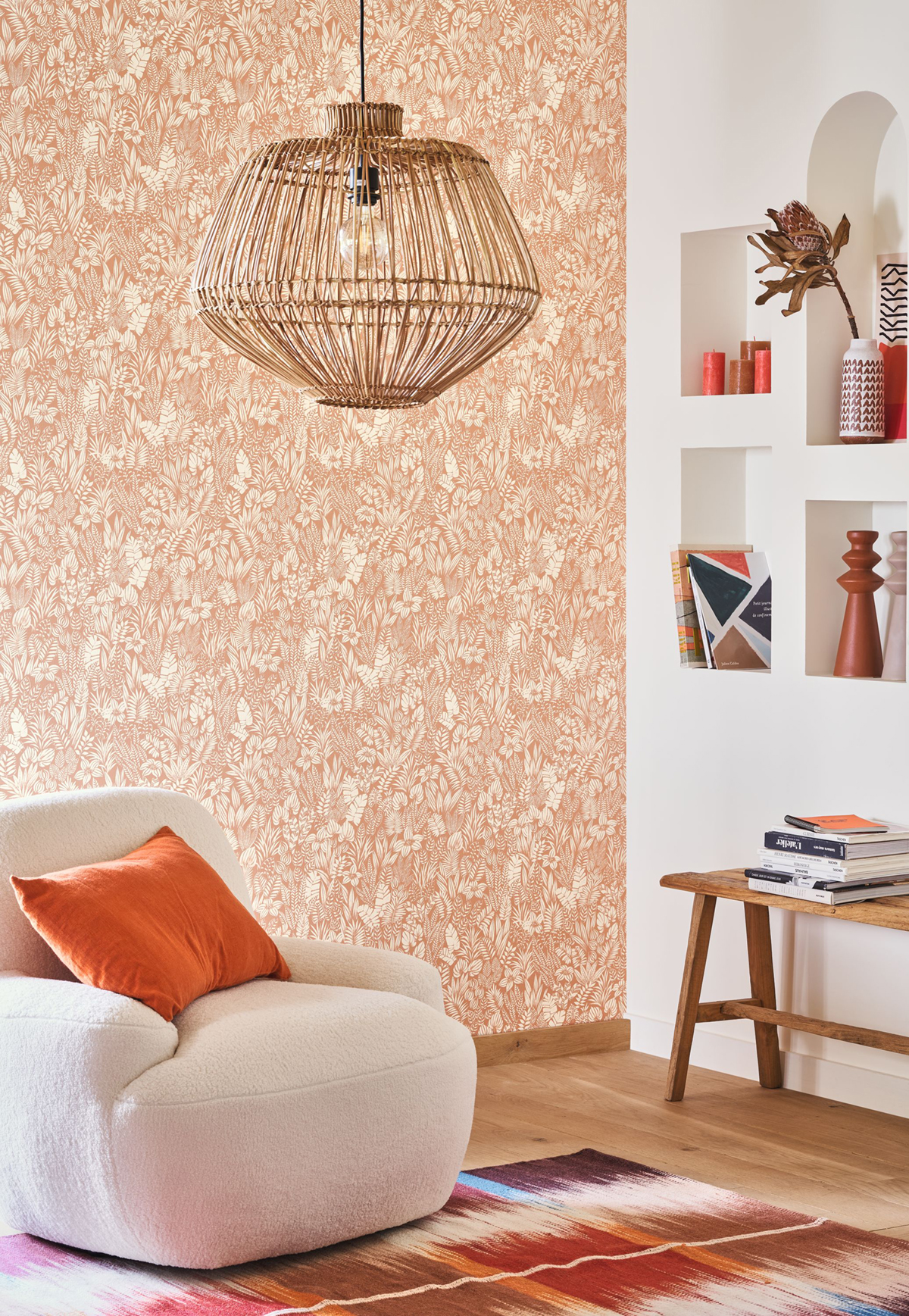 Papier peint Jungle Napa Valley melon écru - California de Casadéco | Réf. CALF88823333