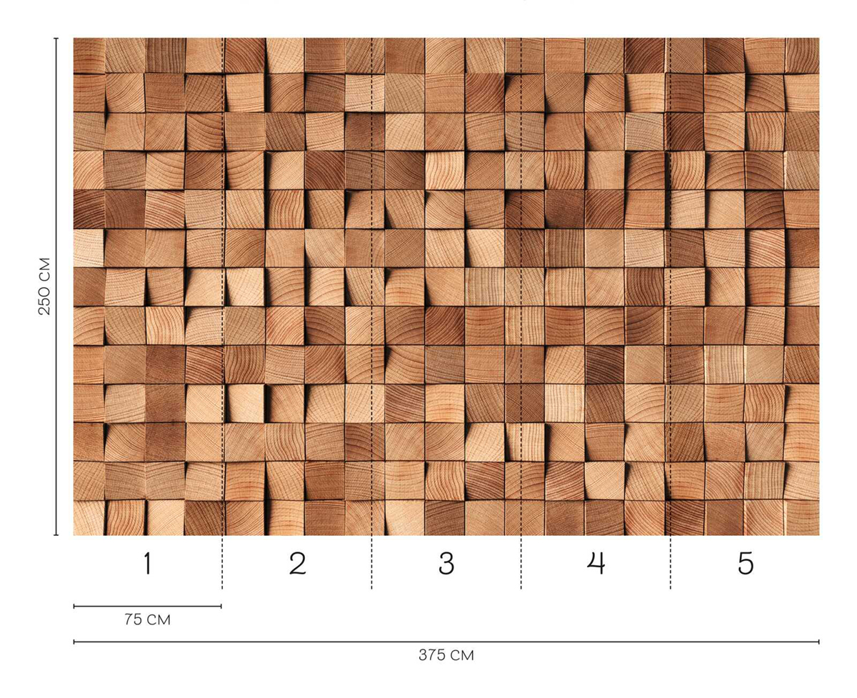 Papier peint panoramique Cubes de Bois - Wall Love d'A.S. Création REGLE | Réf. DD129582