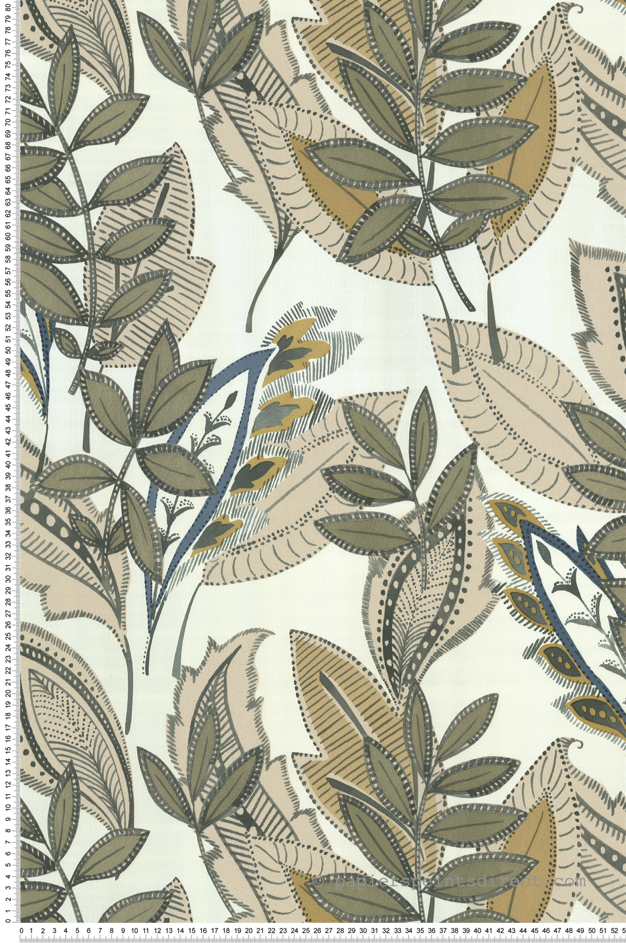 Papier peint Feuillage Tribal vert - Les Essentiels de Lutèce | Réf. LTC-51246804