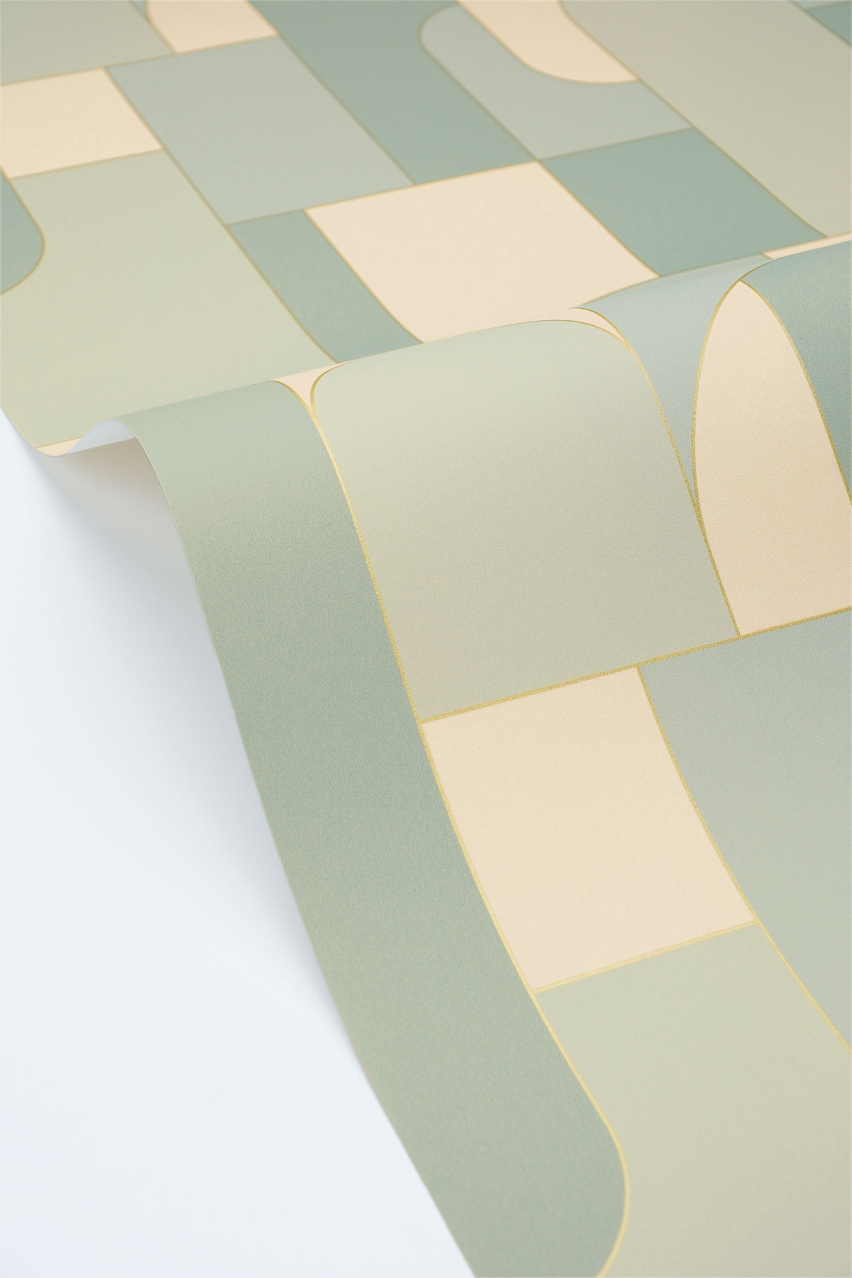 Papier peint Design Géométrie Achille vert d'eau - Maison Siméon de Casélio VAGUE | Réf. MSI107390475