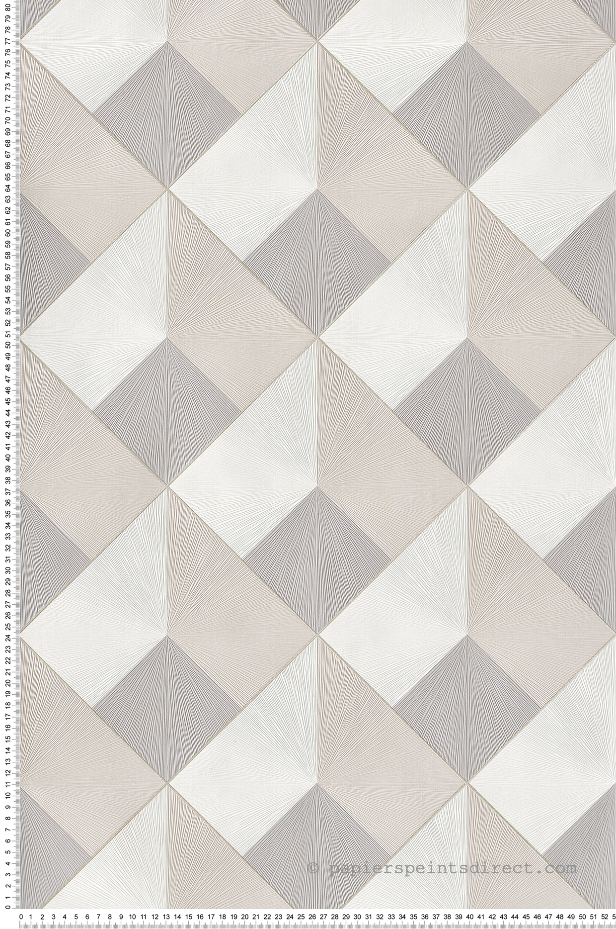 Papier peint Losange Trompe l'Oeil taupe et doré - Perception de Casadéco | Réf. PERP86511323