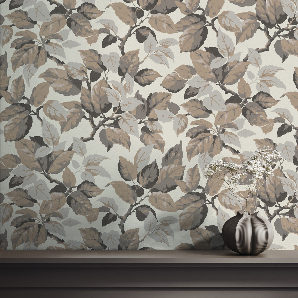 Papier peint Feuillage Canopy beige brun - Beaux Arts de Lutèce AMB1| Réf. LTC-M1806
