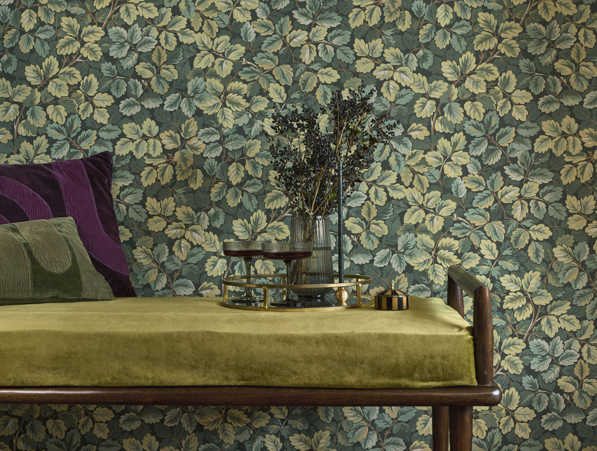 Papier peint Feuille de Chêne Regent's Park vert canopée - Heritage de Casadéco AMB2 | Réf. HETA201207777