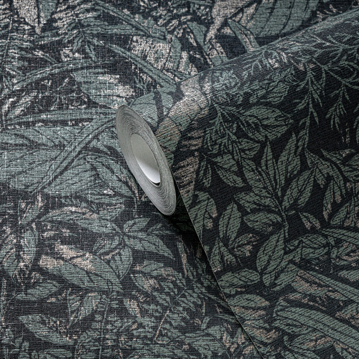 Papier peint Feuillage Discret Nature vert noir - Smart Surfaces d'A.S. Création | Réf. AS-395604