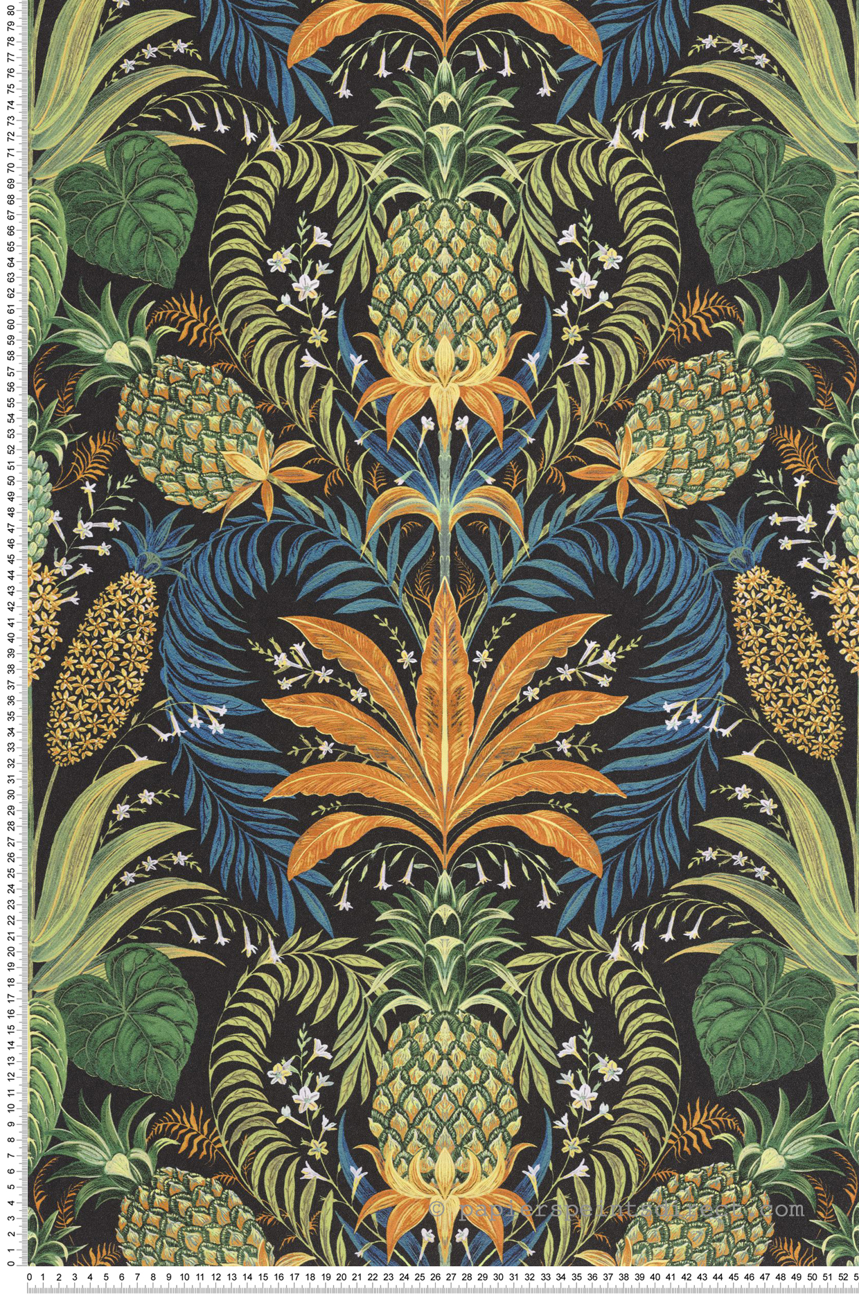 Papier peint Jungle Ananas Samba multicouleurs noir - Rio de Casadéco | Réf. RIOC201827910