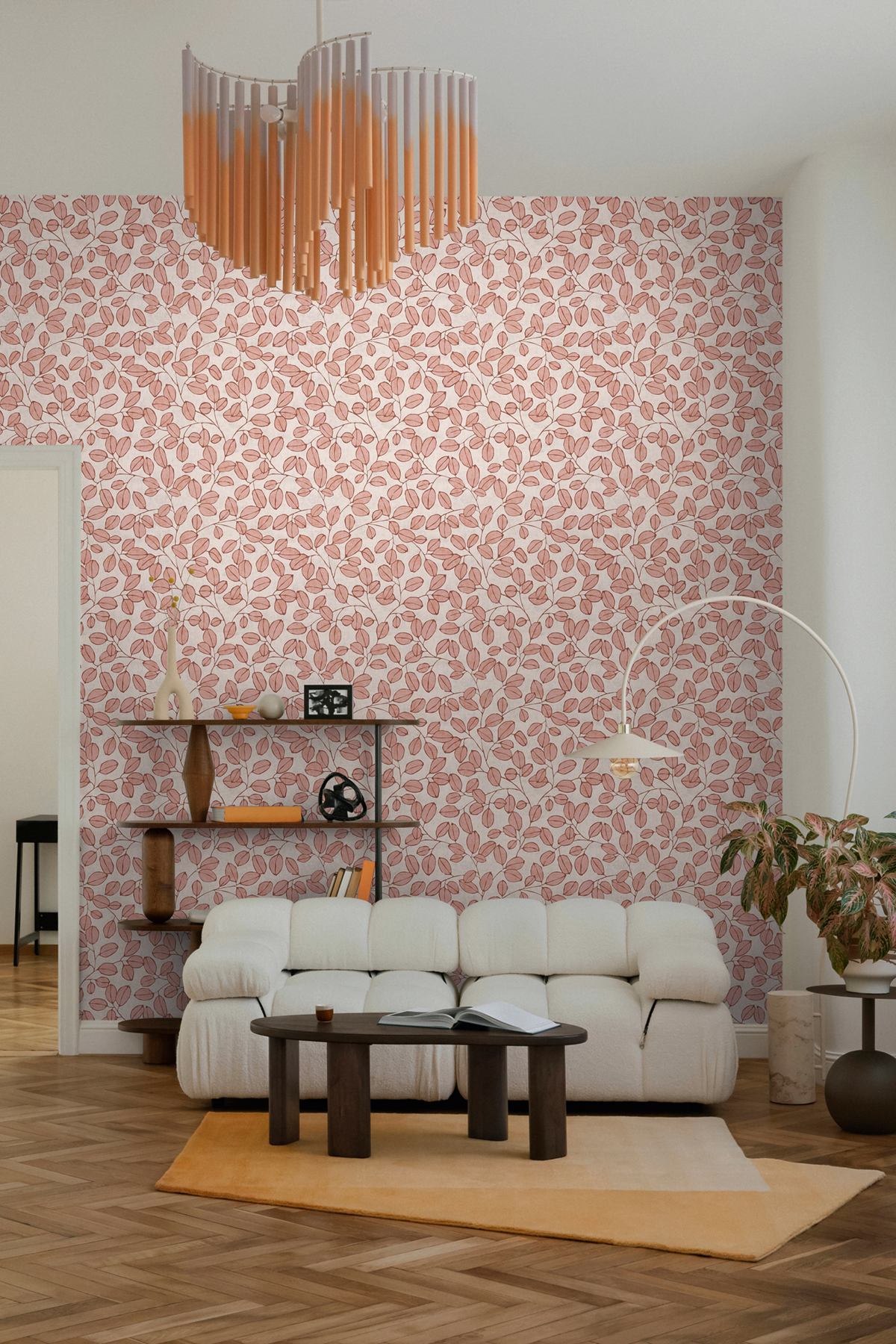 Papier peint Feuille Grain Café rose bordeaux - Nordic Feeling d'A.S. Création AMB2 | Réf. AS-791482