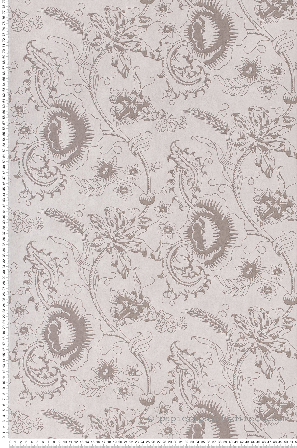 Papier peint Woodblock Mono Dolphin - Archive Trails II de Little Greene | Réf. 0291WODOLPH