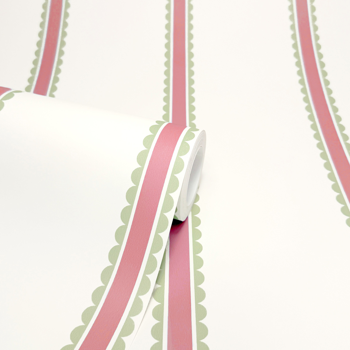 Papier peint Rayures Arrondi Enfant rose vert - Imagine de Lutèce ROLL | Réf. LTC-DL27574