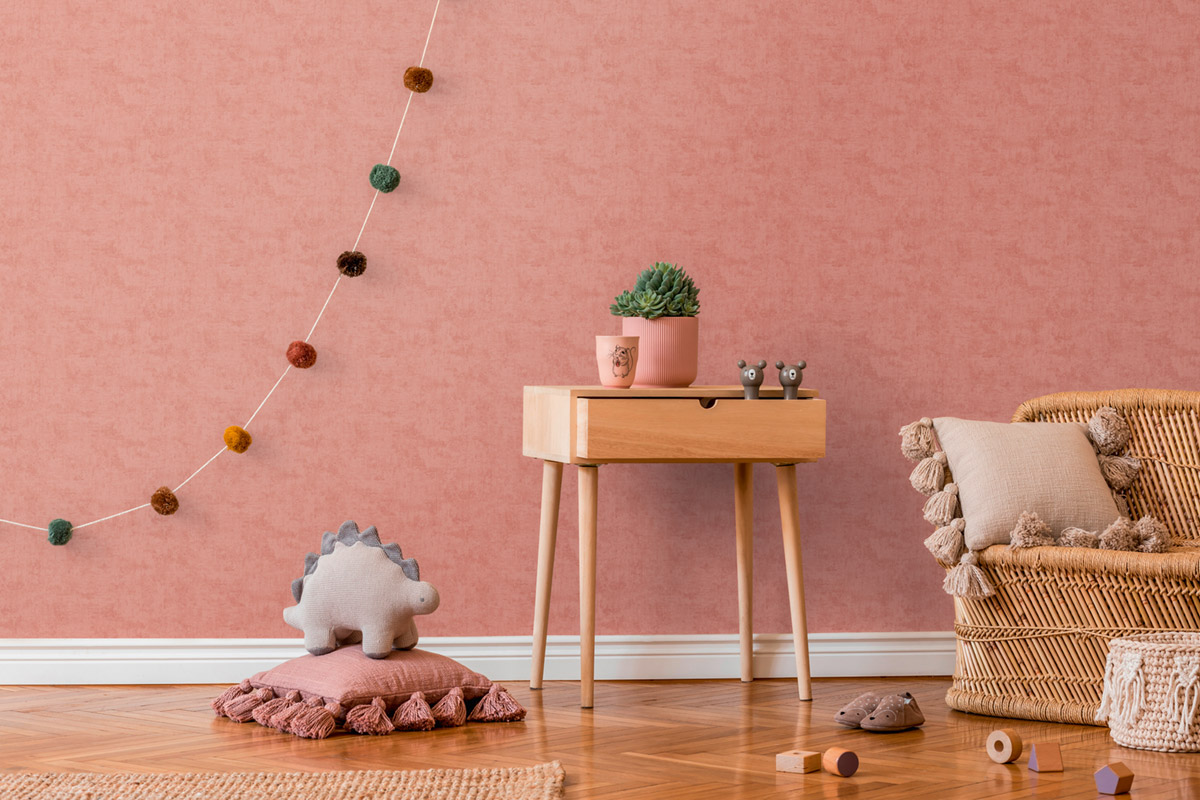 Papier peint Faux Uni Patine terracotta - Lilly & Luis d'A.S. Création | Réf. AS-771795