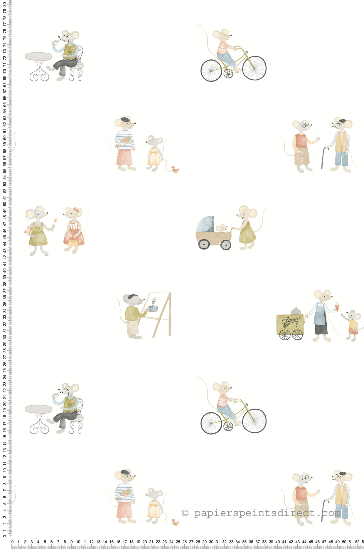 Papier peint Souris Neighbors of the Village multicolore - Once Upon A Time 2 de Casadéco | Réf. OUTD200878707