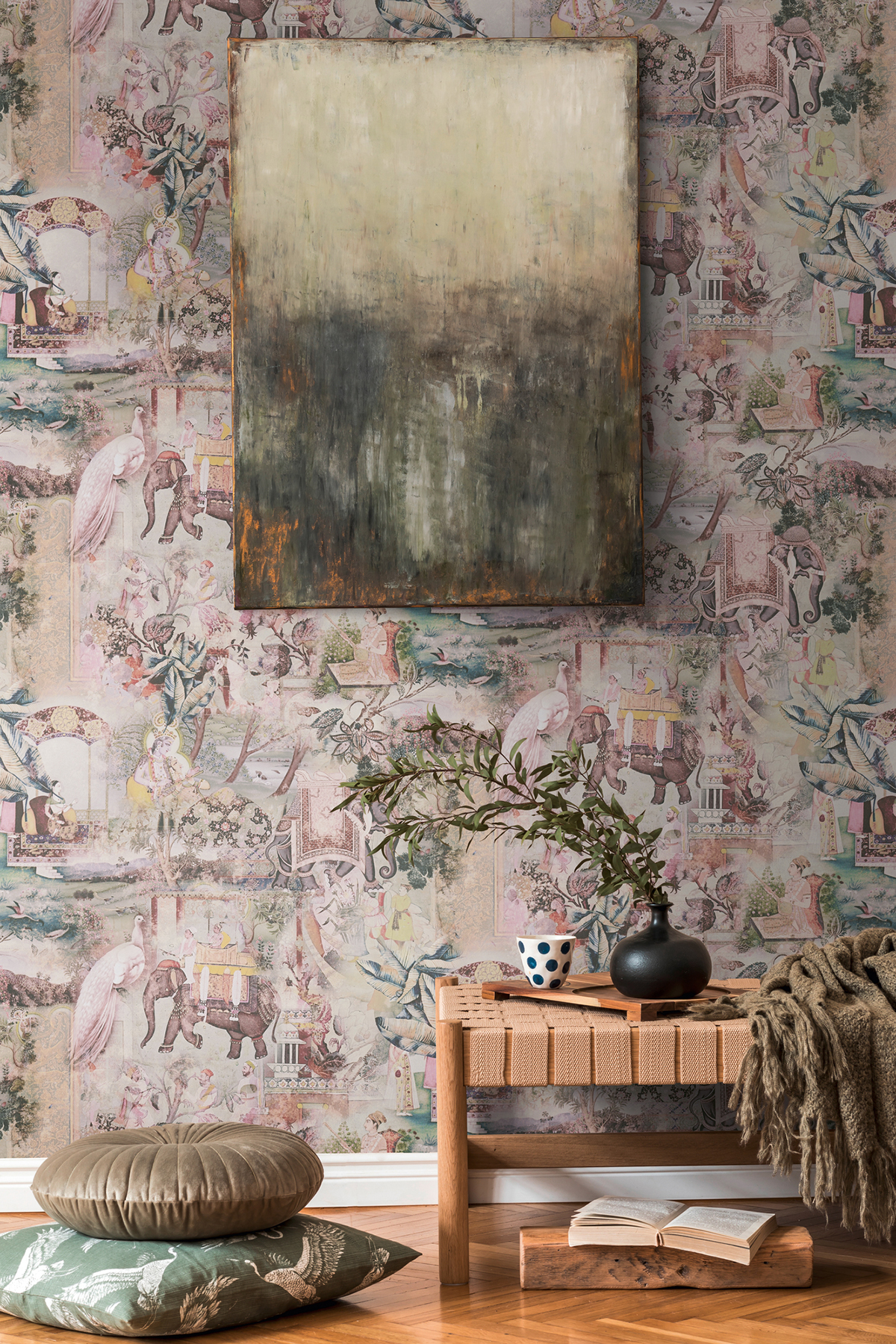 Papier peint Nature et Animaux Hindou vert - Dream Flowery de Architects Paper | AMB Réf. 38173-2